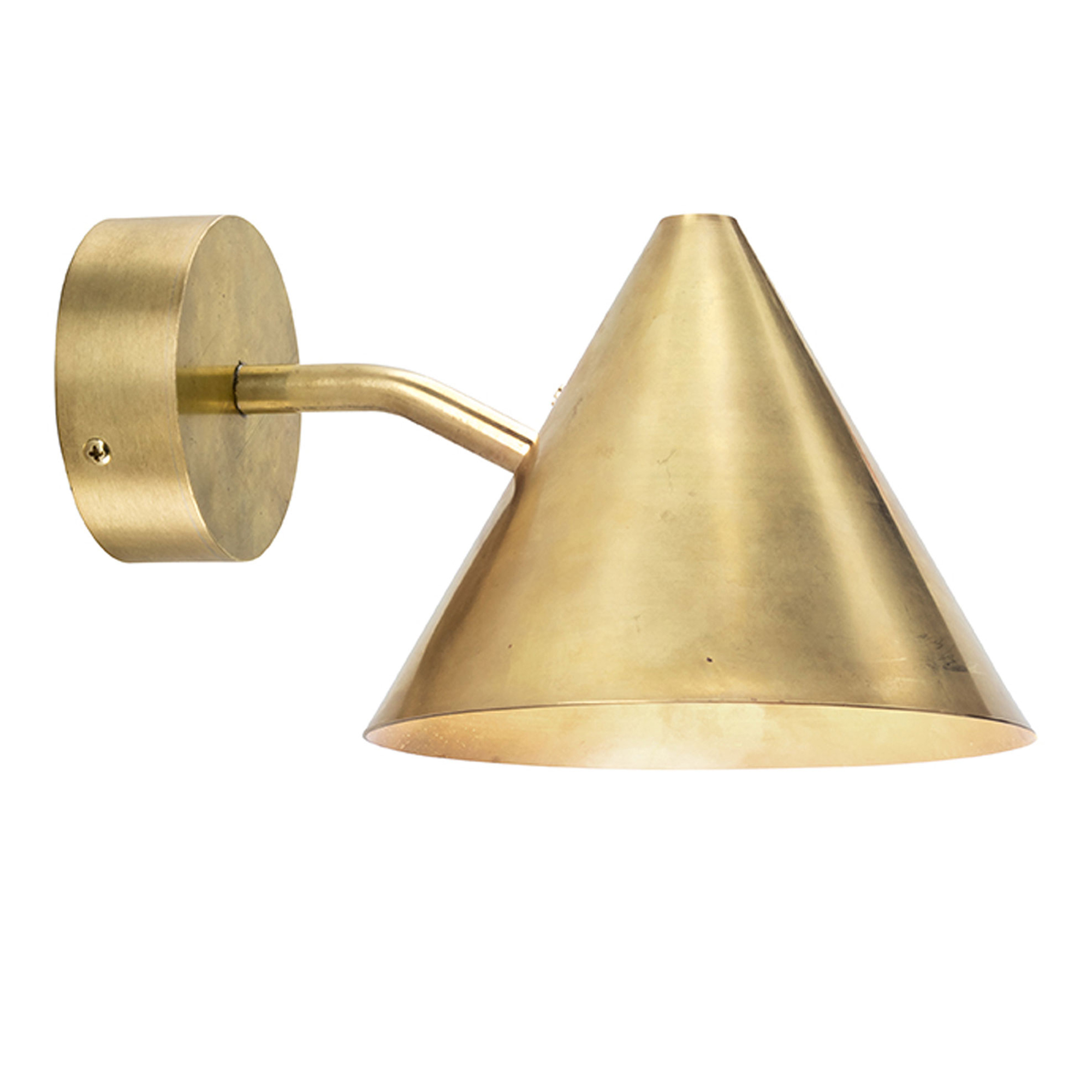 Örsjö Belysning - Tratten Vägglampa Mini Rå mässing - Vegglamper - Gull - Metall