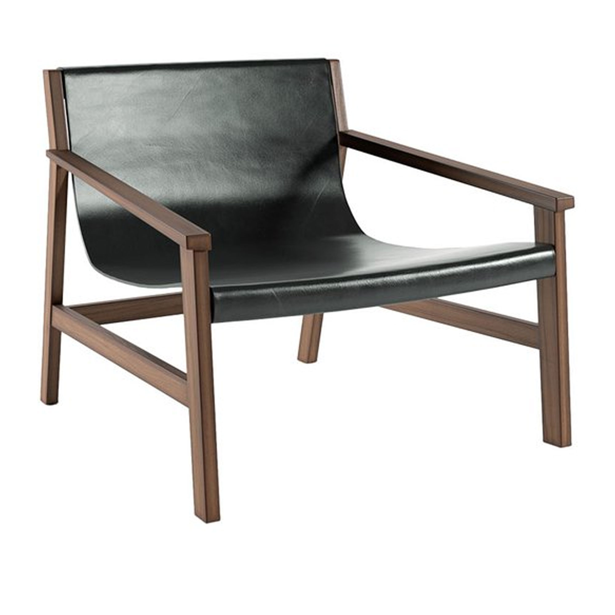 Living Divani - Sdraio Armchair, Walnut, Leather Hide White - Fåtöljer - Piero Lissoni - Läder/Trä