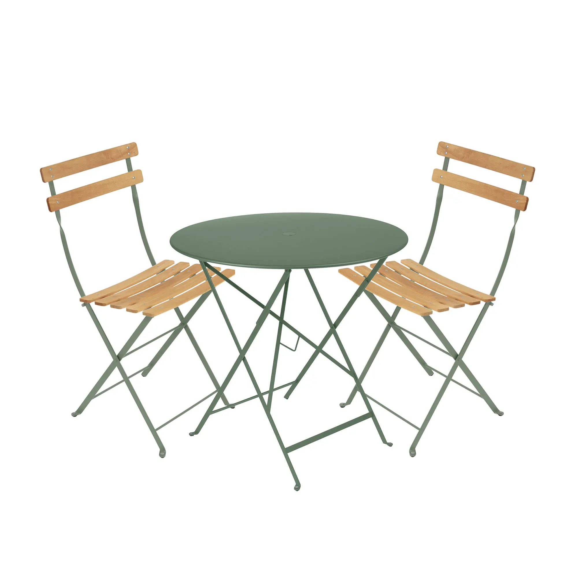 Bistro Matgrupp Bord Ø77 cm & 2 st Natural Chair