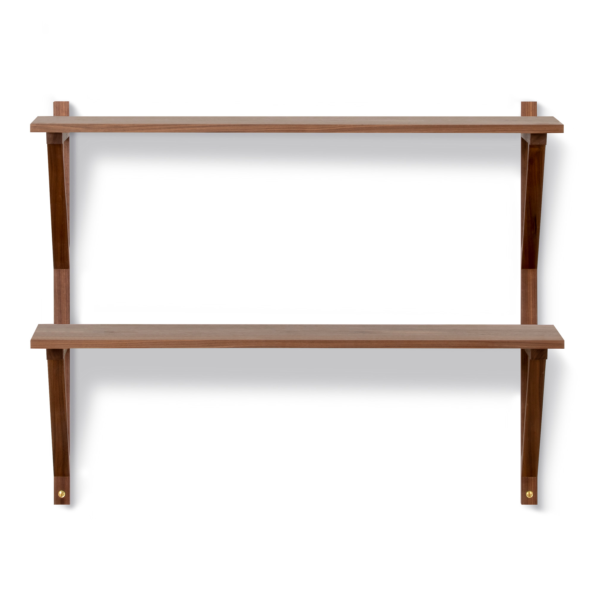 Fredericia Furniture - BM29 Shelf - 1 compartment - 2 shelves - DxWxH: 26x78x61 cm - Walnut lacquer - Vägghyllor - Børge Mogensen - Träfärgad - Trä