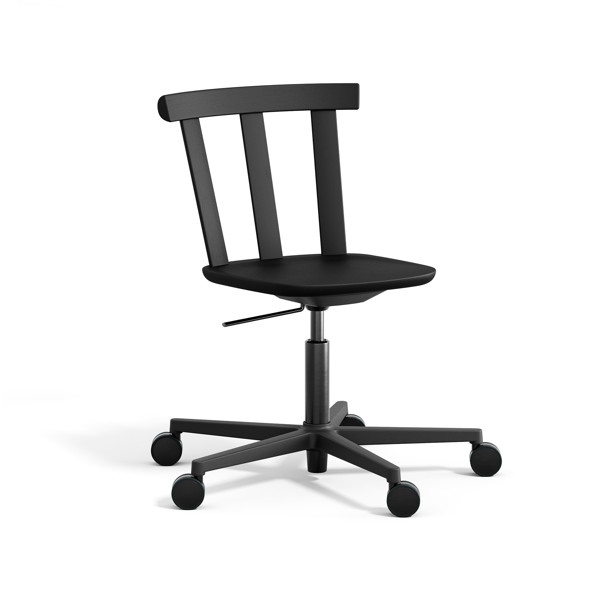 Stolab - Alt Stol Björk, Snurrstativ Svart, Mattsvart 99 - Skrivbordsstolar - Form Us With Love - Svart - Metall/Trä