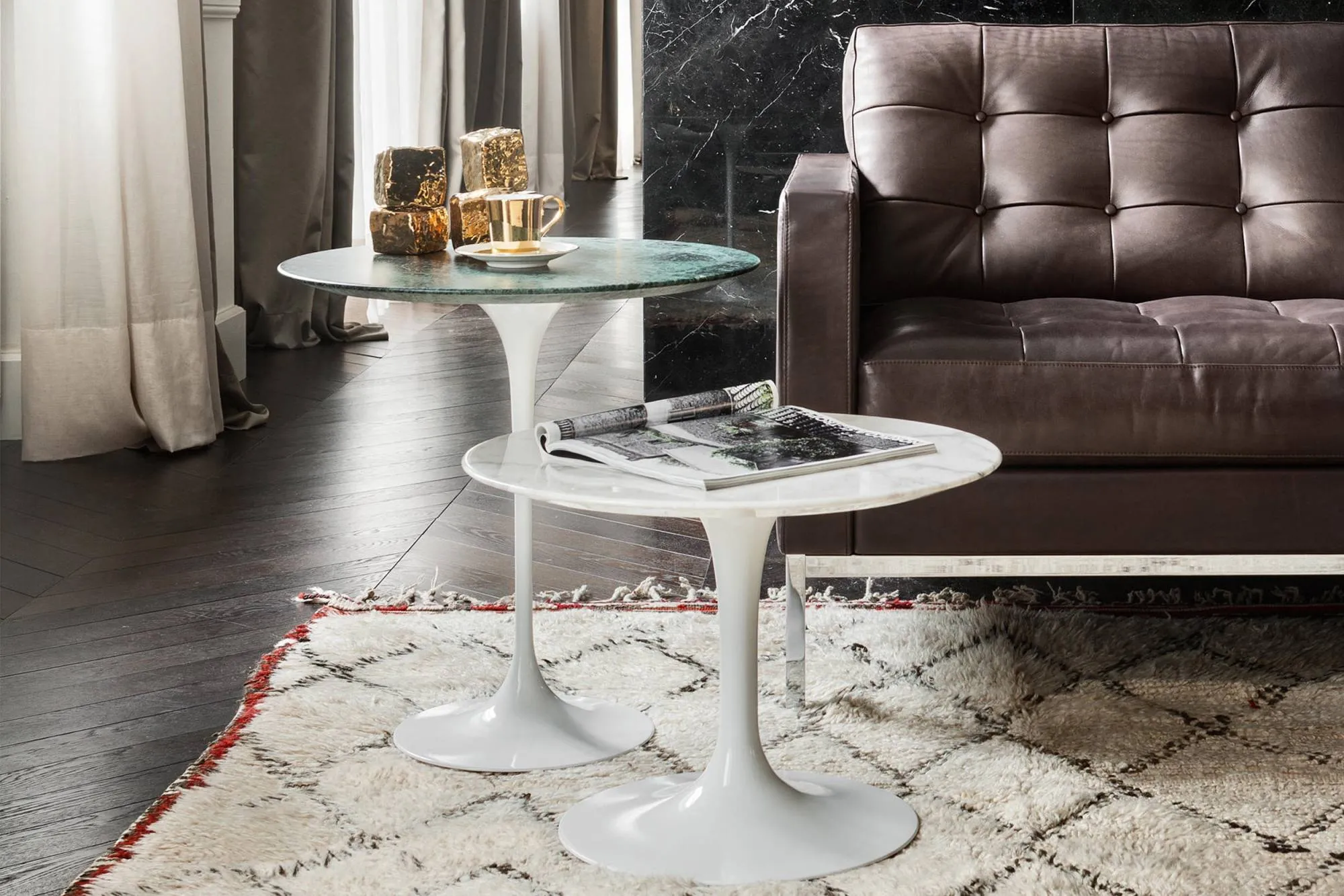 Saarinen Round sidobord Ø 41 cm White