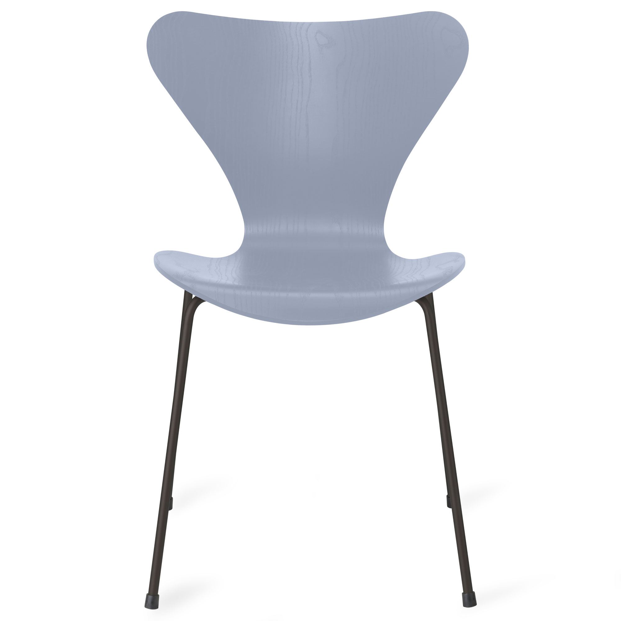 Fritz Hansen - Sjuan 3107 stol f&auml;rgad askfan&eacute;r warm graphite / lavender blue - Matstolar - Arne Jacobsen - Bl&aring; - Metall/Tr&auml;