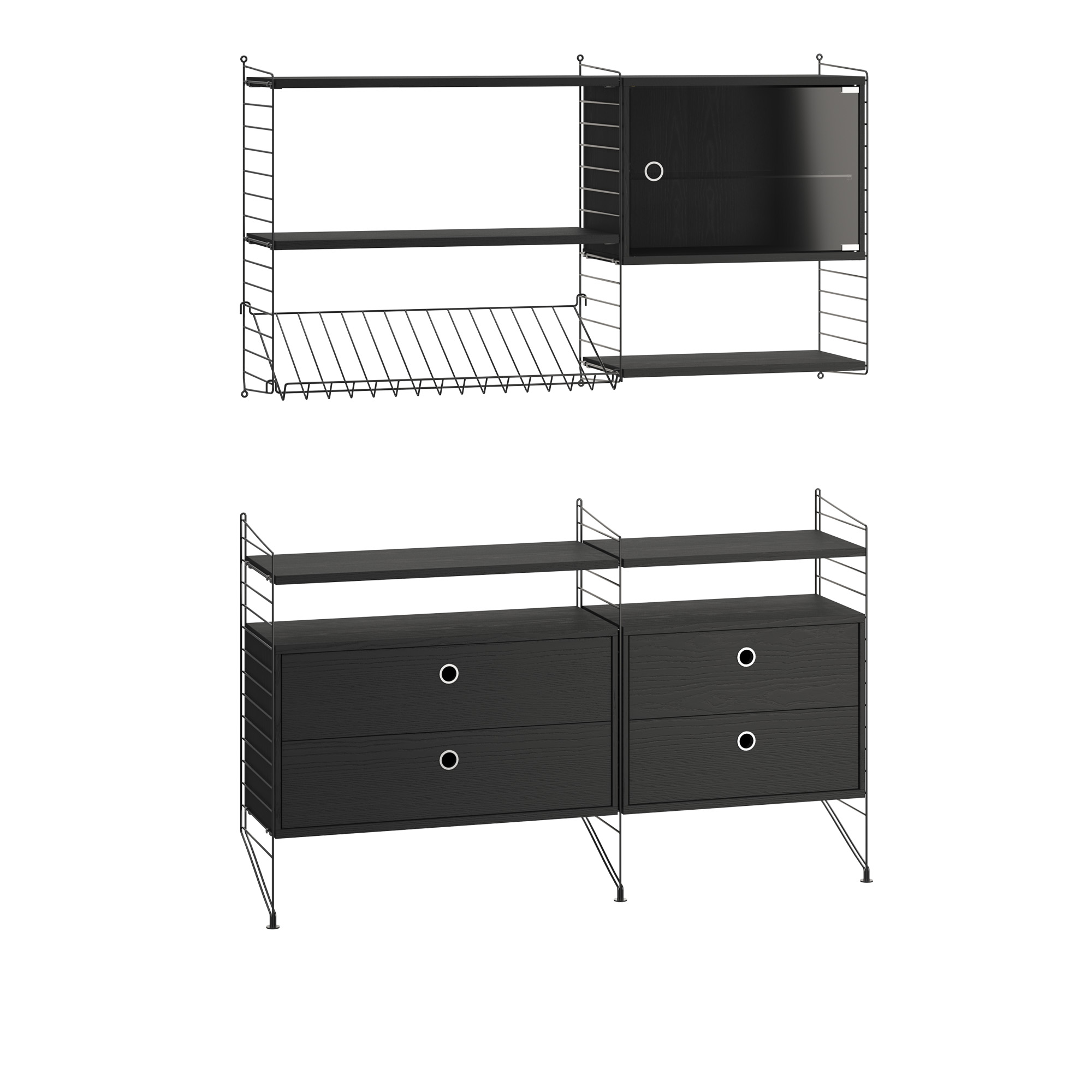 String - Vardagsrum hyllsystem T svart/svart - Svart |  | Möbelexperten