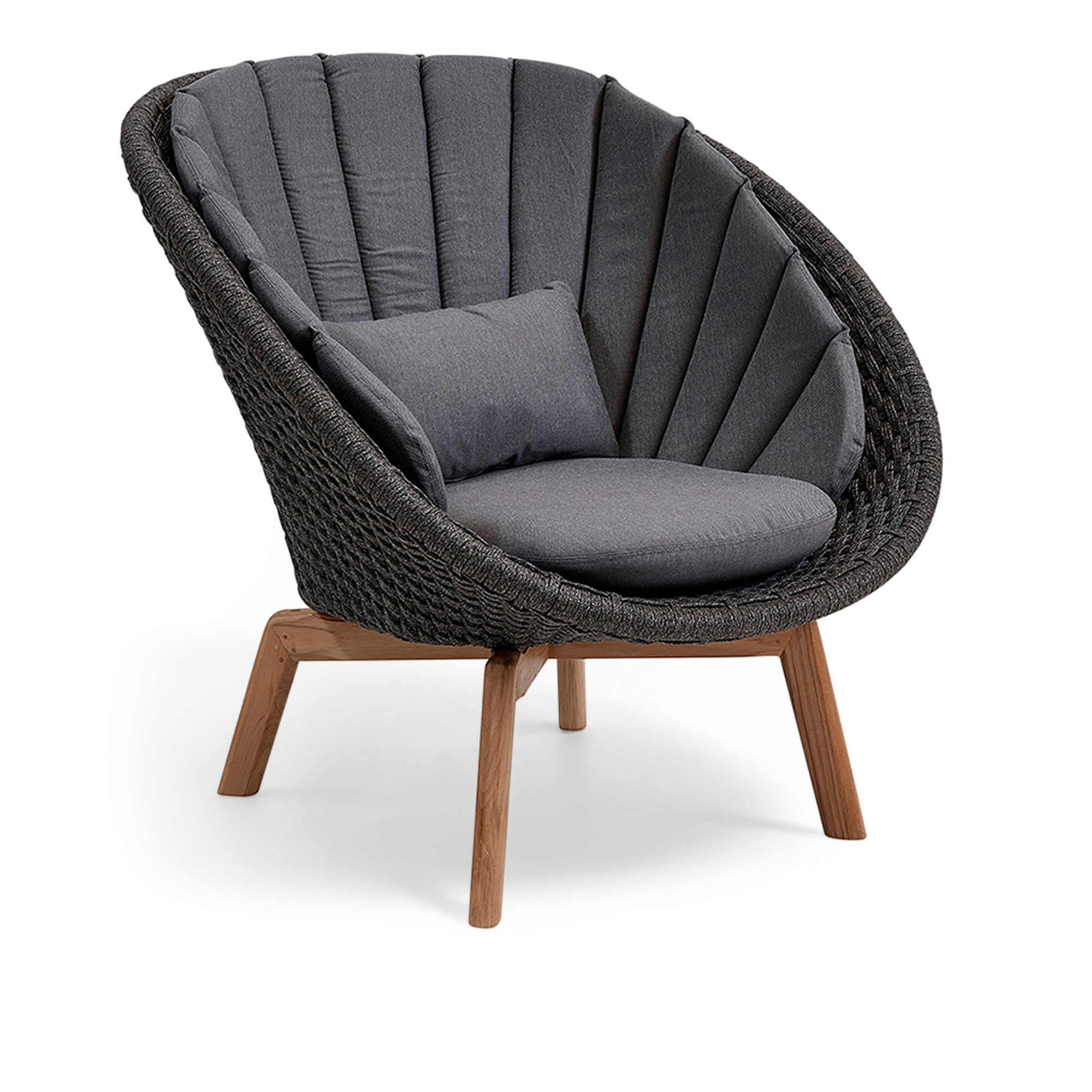 Cane-Line - Peacock loungefåtölj – Teak, Dark Grey - Fåtöljer utomhus | Utemöbler - Loungemöbler - Fåtöljer Utomhus | Möbelexperten