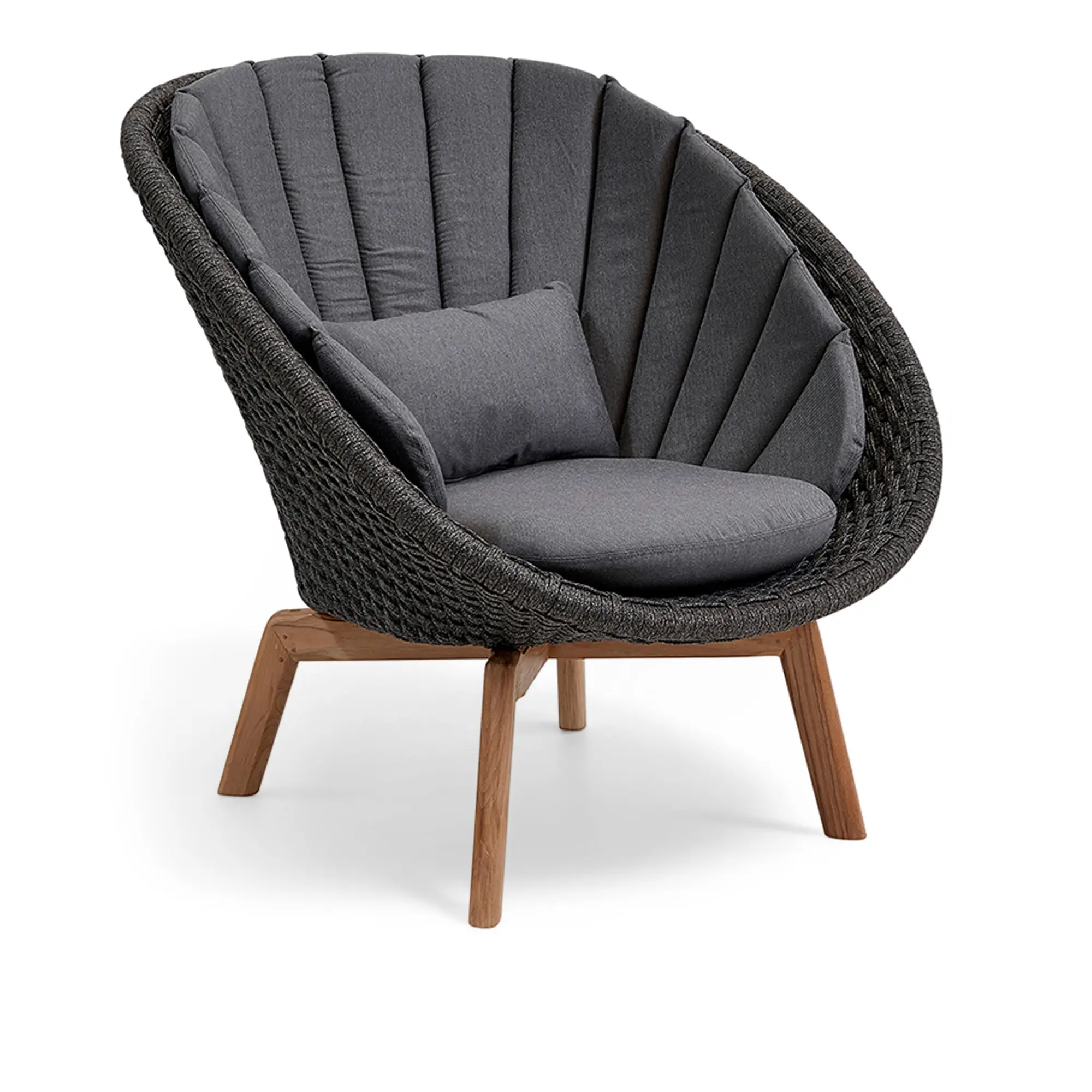 Peacock loungefåtölj – Teak, Dark Grey