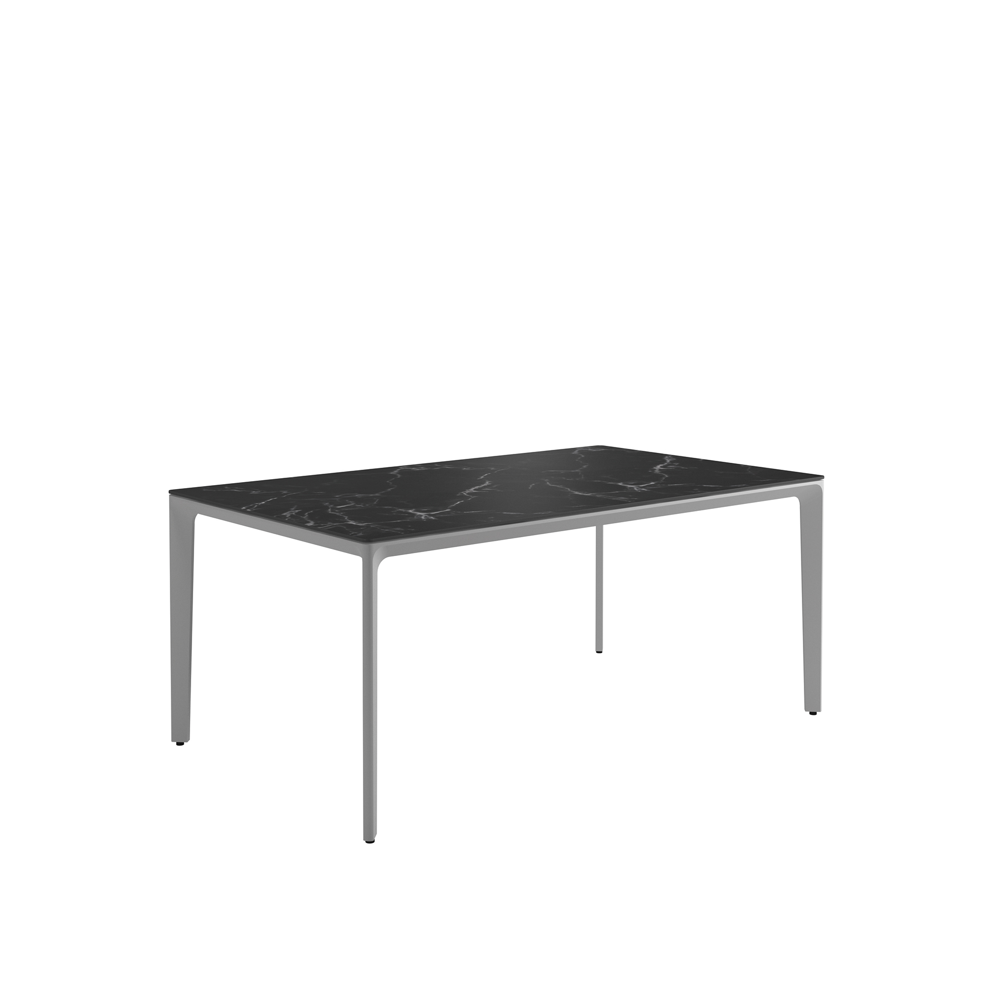 Gloster - Carver 100 x 170 cm Square Dining Table, Nero Ceramic, Frame White - Matbord utomhus - Henrik Pedersen - Vit - Naturmaterial/Metall