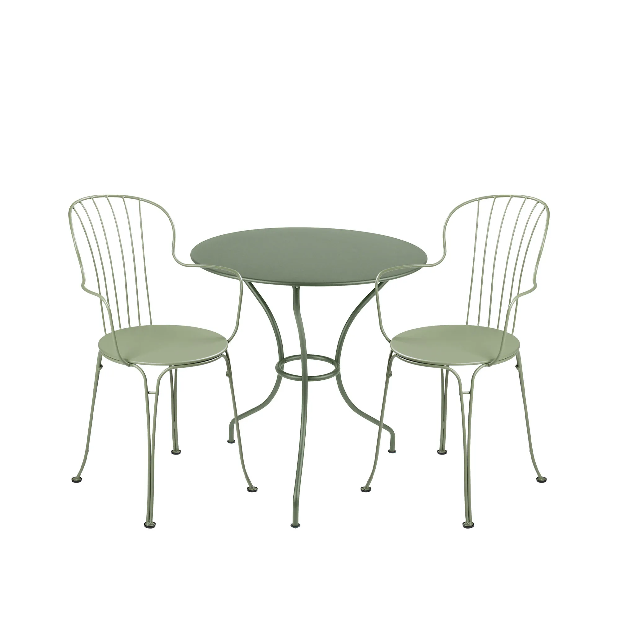 Opéra+ matgrupp pedestalbord Ø67cm & 2 karmstolar
