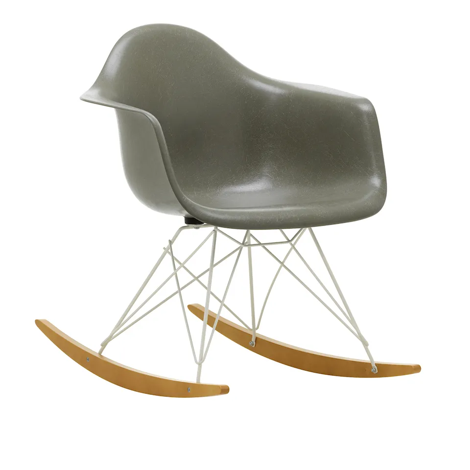 Eames Fiberglass Armchair RAR gungstol White/Golden Maple