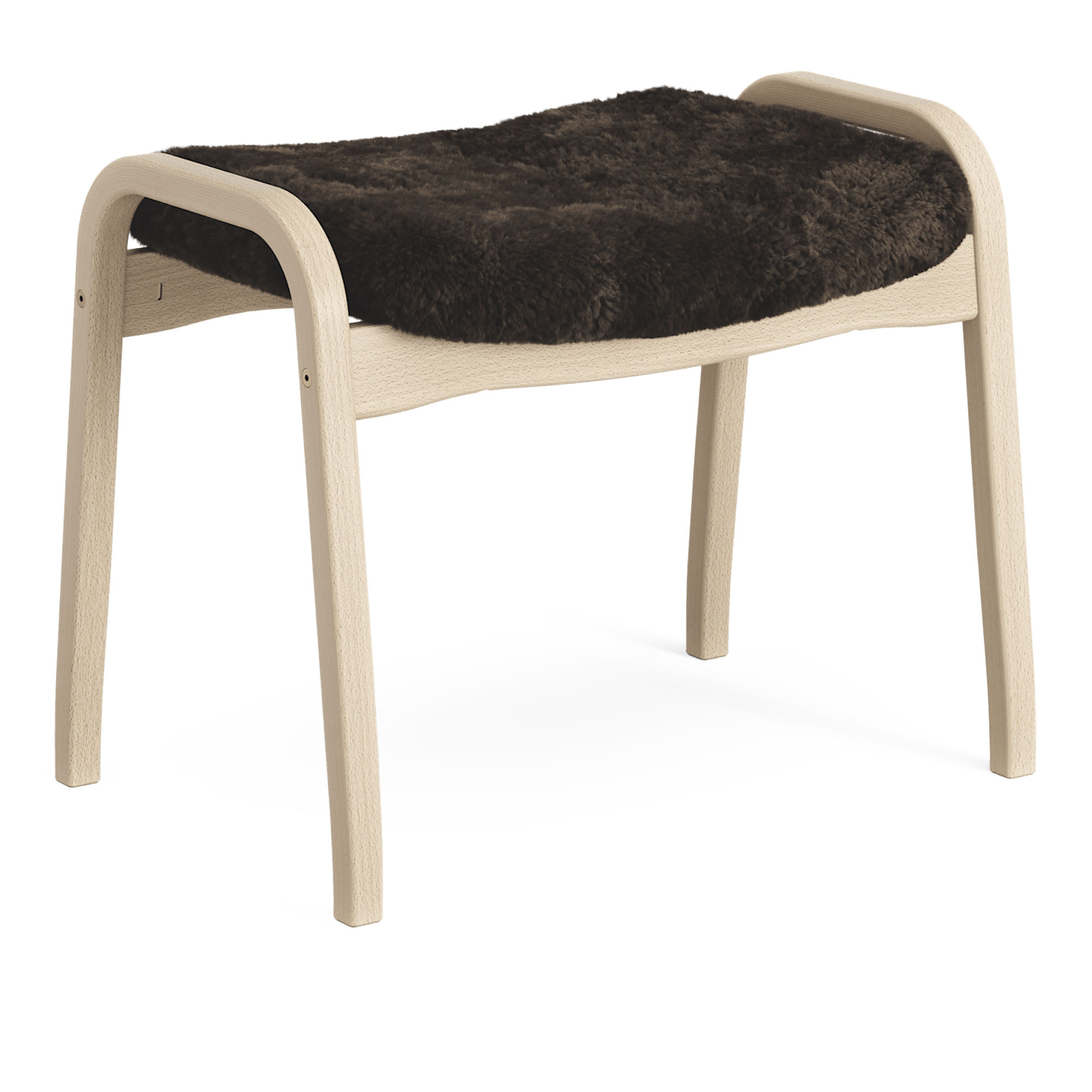 Swedese - Lamino fotpall naturlackad bok/fårskinn espresso - Fotpallar - Yngve Ekström - Brun - Trä/Ull