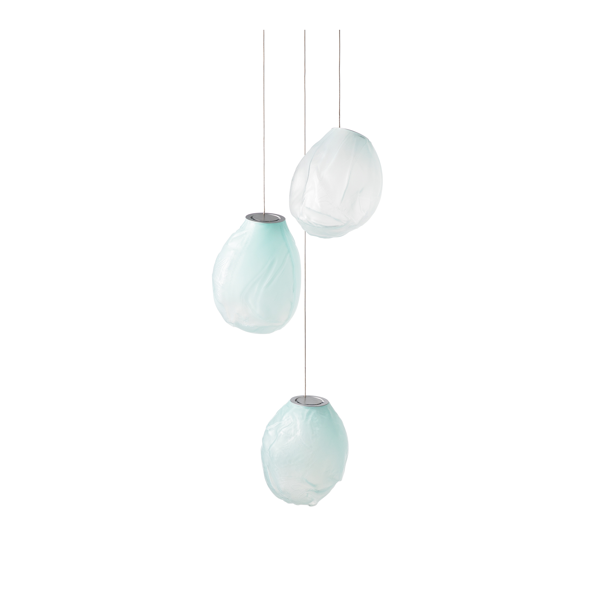 Bocci - 73.3V Pendant Opaque Blue 1, White Canopy, Dimmable Xenon - Klusterlampor - Omer Arbel - Blå