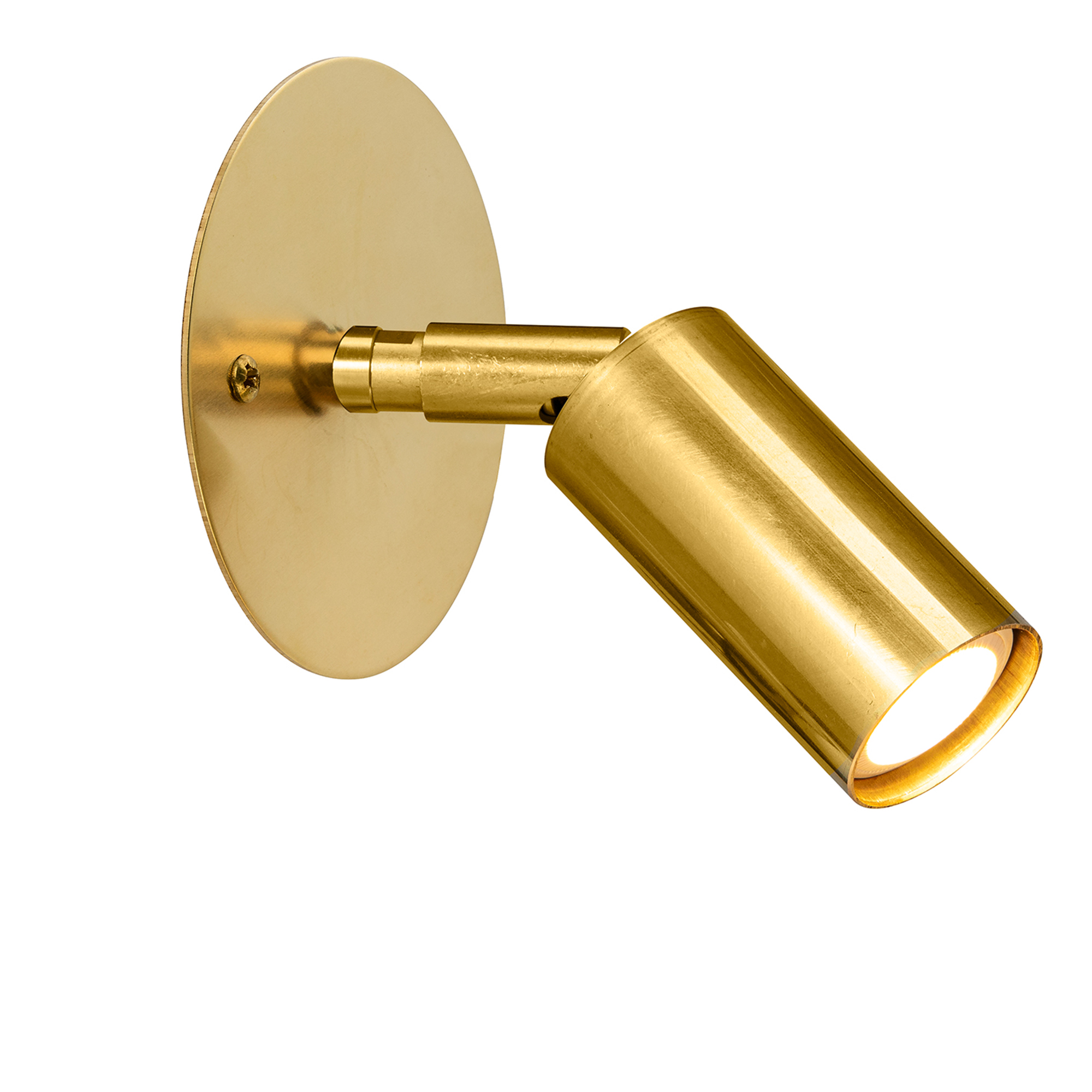 Örsjö Belysning - Starlight 1 spotlight fixed wall plate – Raw brass - Spotlights - Jonas Bohlin - Guld - Metall/Textilmaterial | Belysning - Taklampor - Spotlights | Möbelexperten