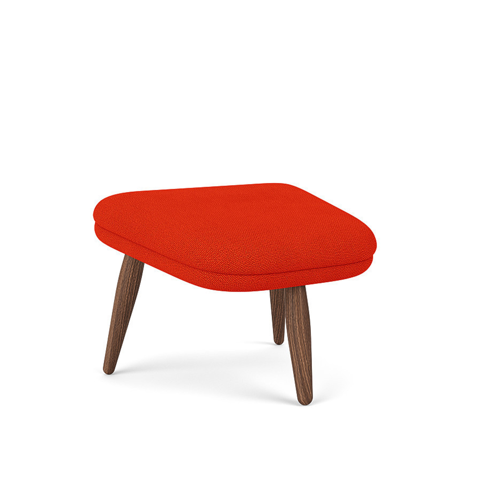 Audo Copenhagen - Oda Ottoman Walnut / Hallingdal 0600 - Fotpallar - Arnold Madsen - Röd - Trä/Textilmaterial/Skum