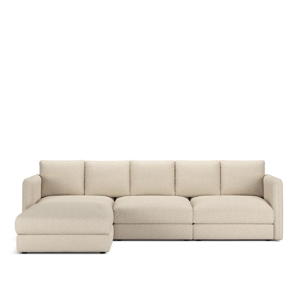 Pavarotti 3-Seater + Footstool, Fixed Cover, Cushion Variant 02, Ascot White
