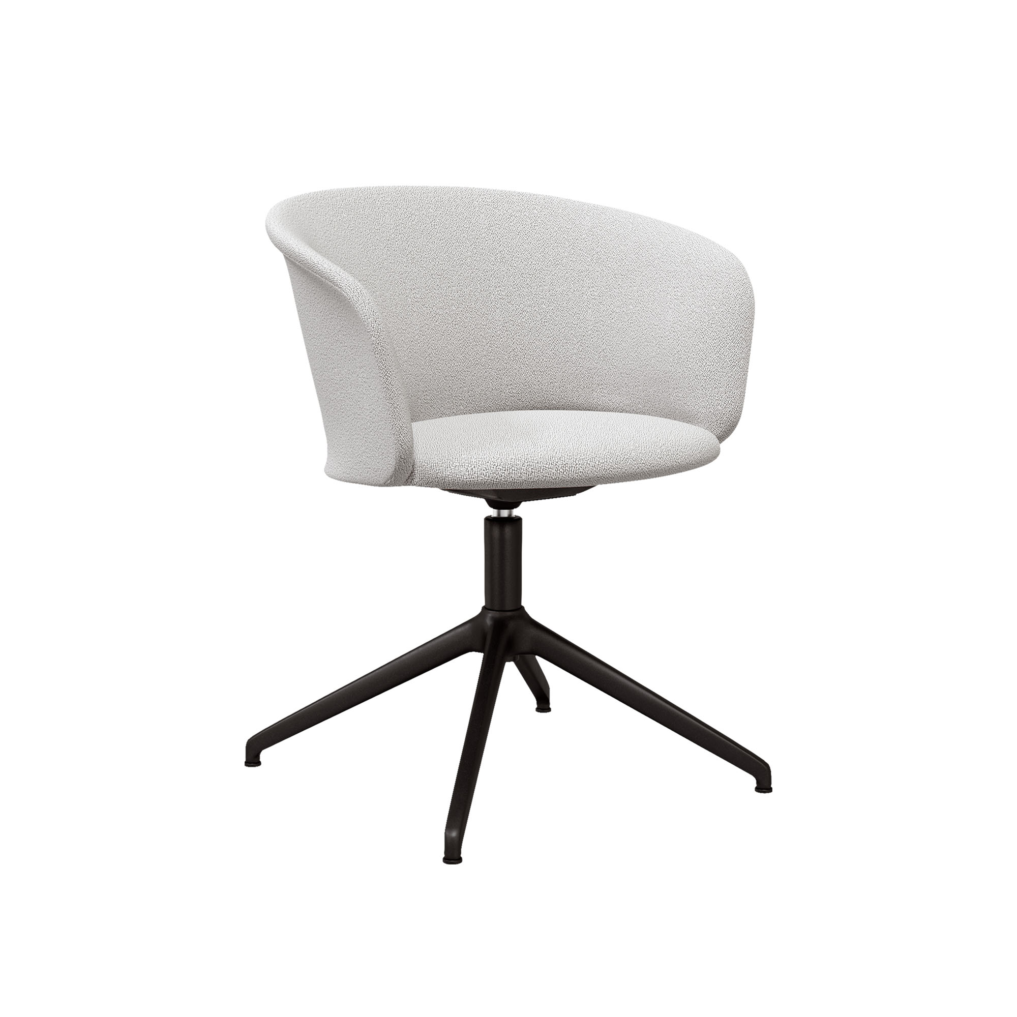 hem - kendo swivel chair 4-star return - porcelain/black - kontorsstolar - sabine marcelis,lucidipevere - vit - metall/trä/skum/plast/ull