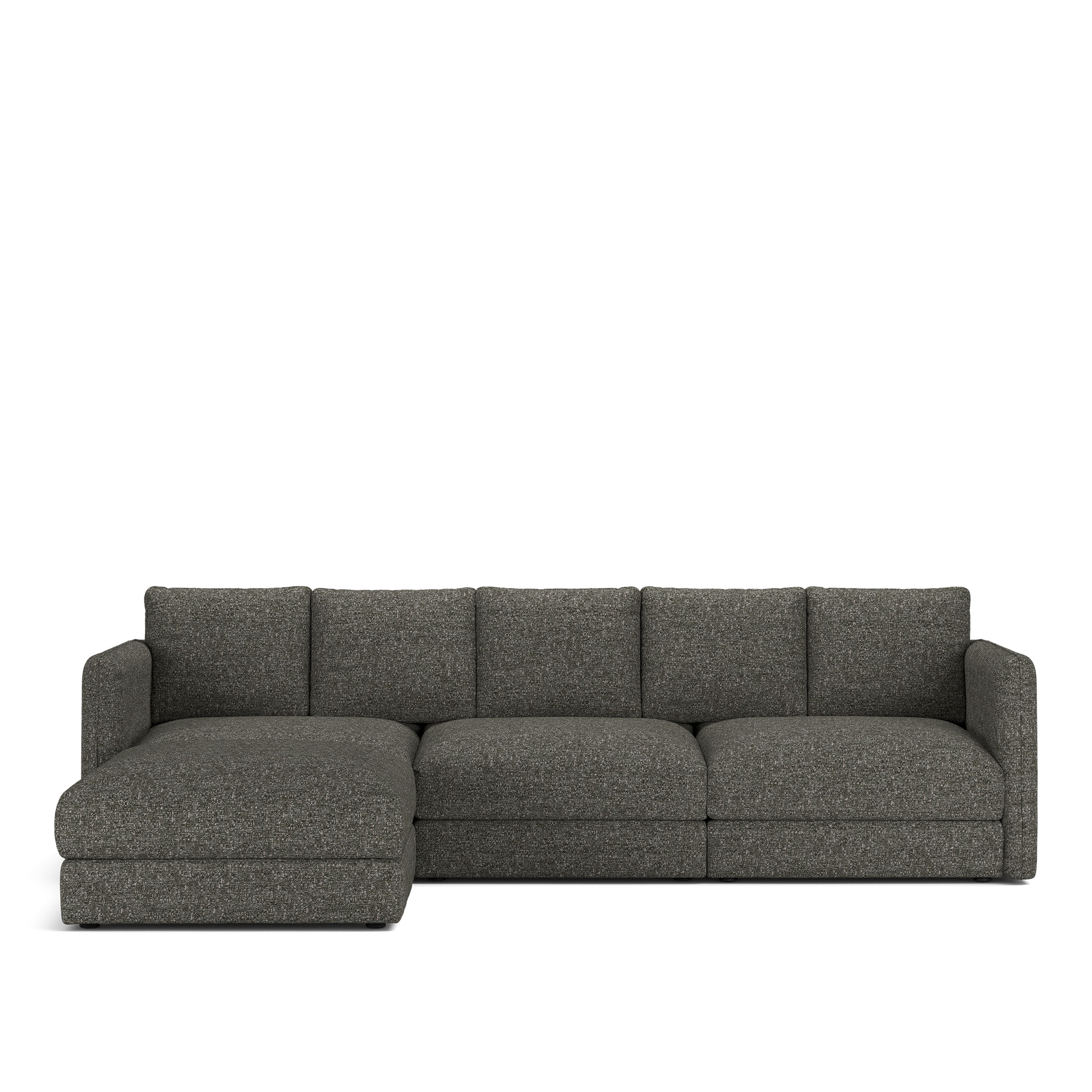 NOGA - Pavarotti 3-Seater + Footstool, Fixed Cover, Cushion Variant 02, Lucinasco 06 - Soffor - Svart
