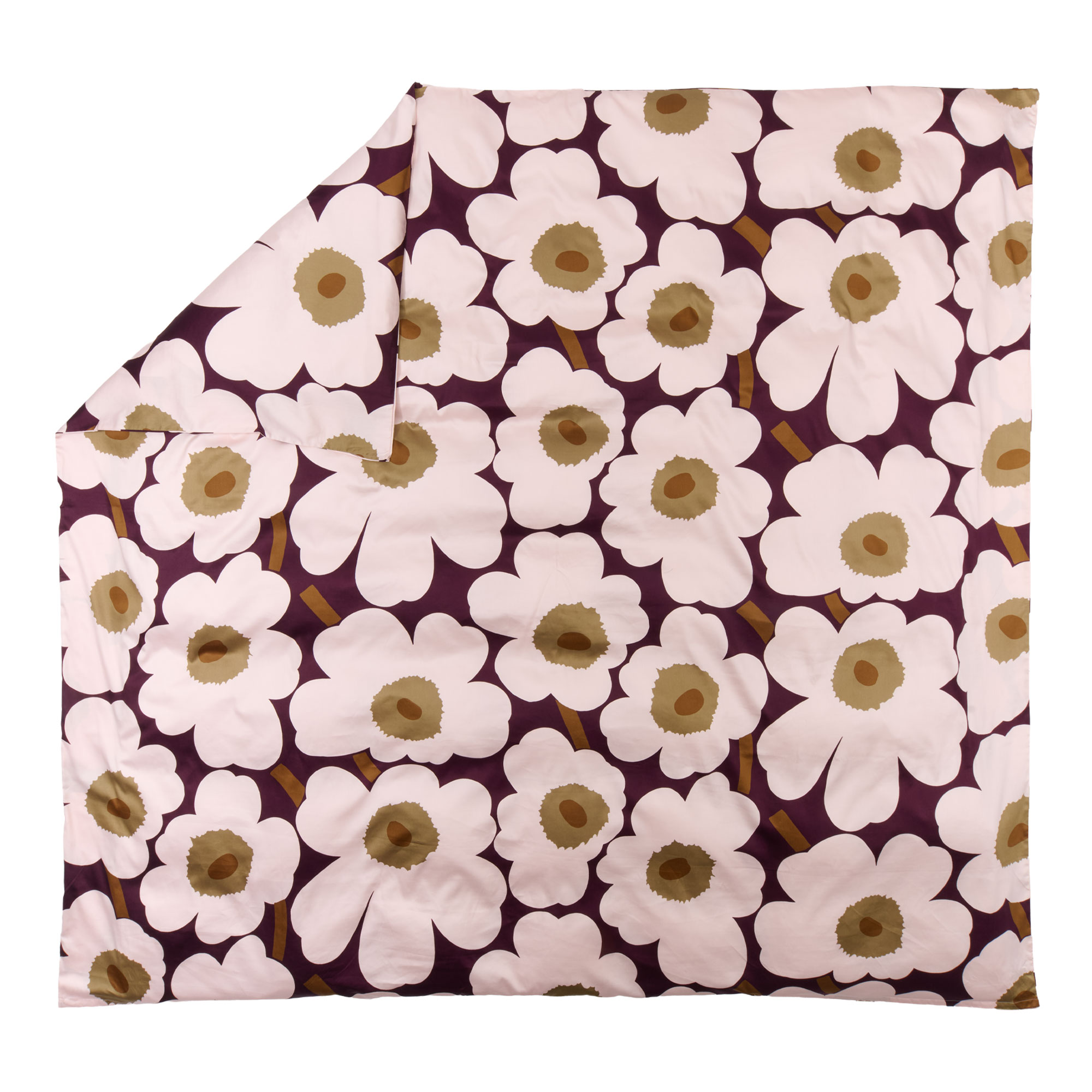 Marimekko - Unikko dynetrekk 240x220 cm plomme/rosa/elmwood/toffee - Dynetrekk