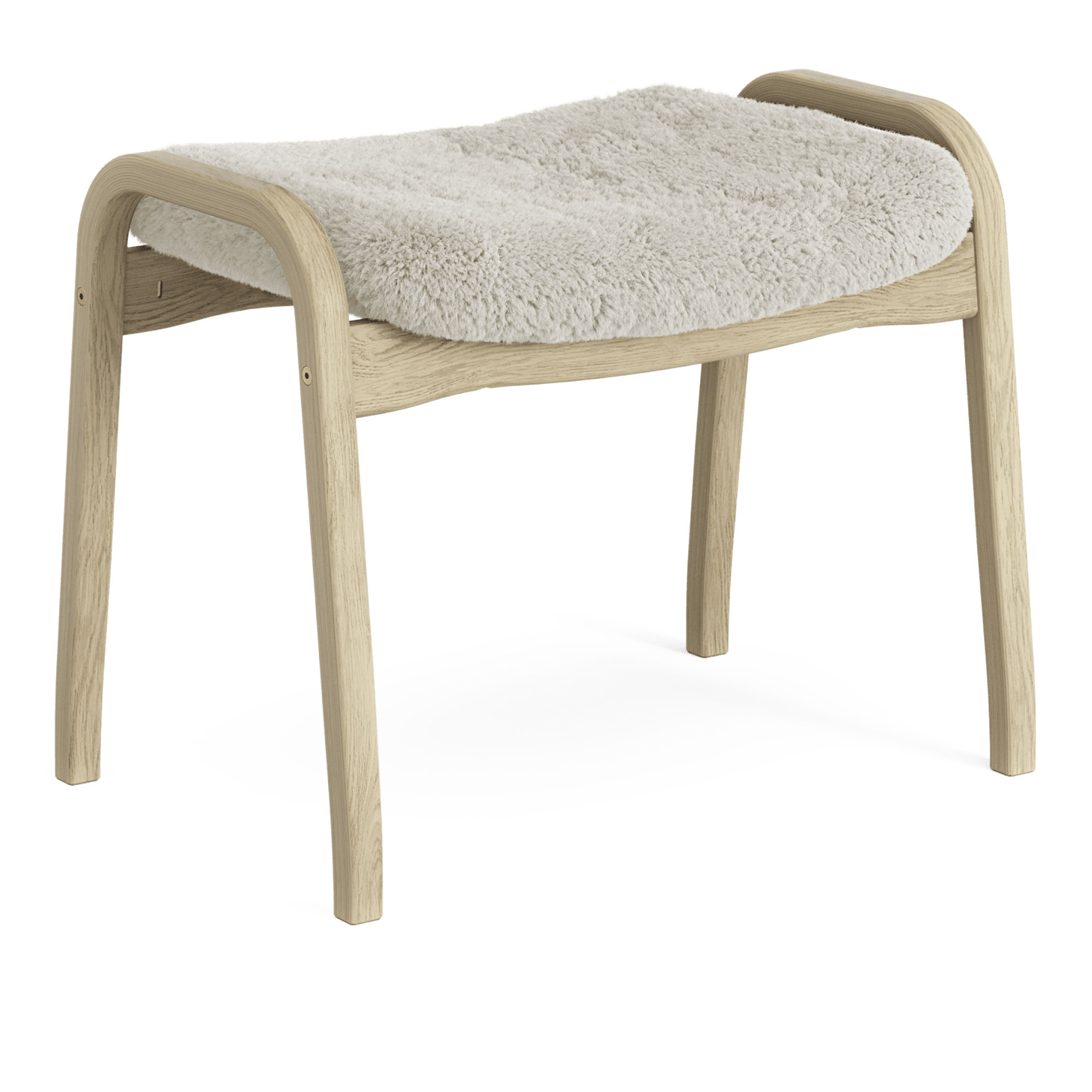 Swedese - Lamino fotpall naturlackad ek/fårskinn moonlight - Fotpallar - Yngve Ekström - Beige - Trä/Ull