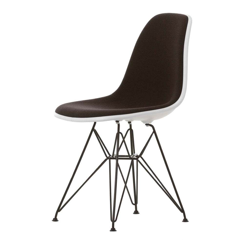 Vitra - Eames Plastic Side Chair DSR med hel klädsel - Matstolar - Charles & Ray Eames - Metall/Textilmaterial/Plast
