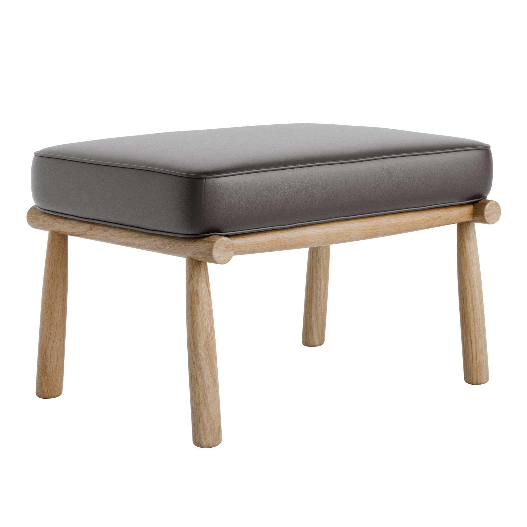 DUX - Domus Footstool, Läder Elmosoft 93068 - Fotpallar - Alf Svensson - Träfärgad - Trä/Skum