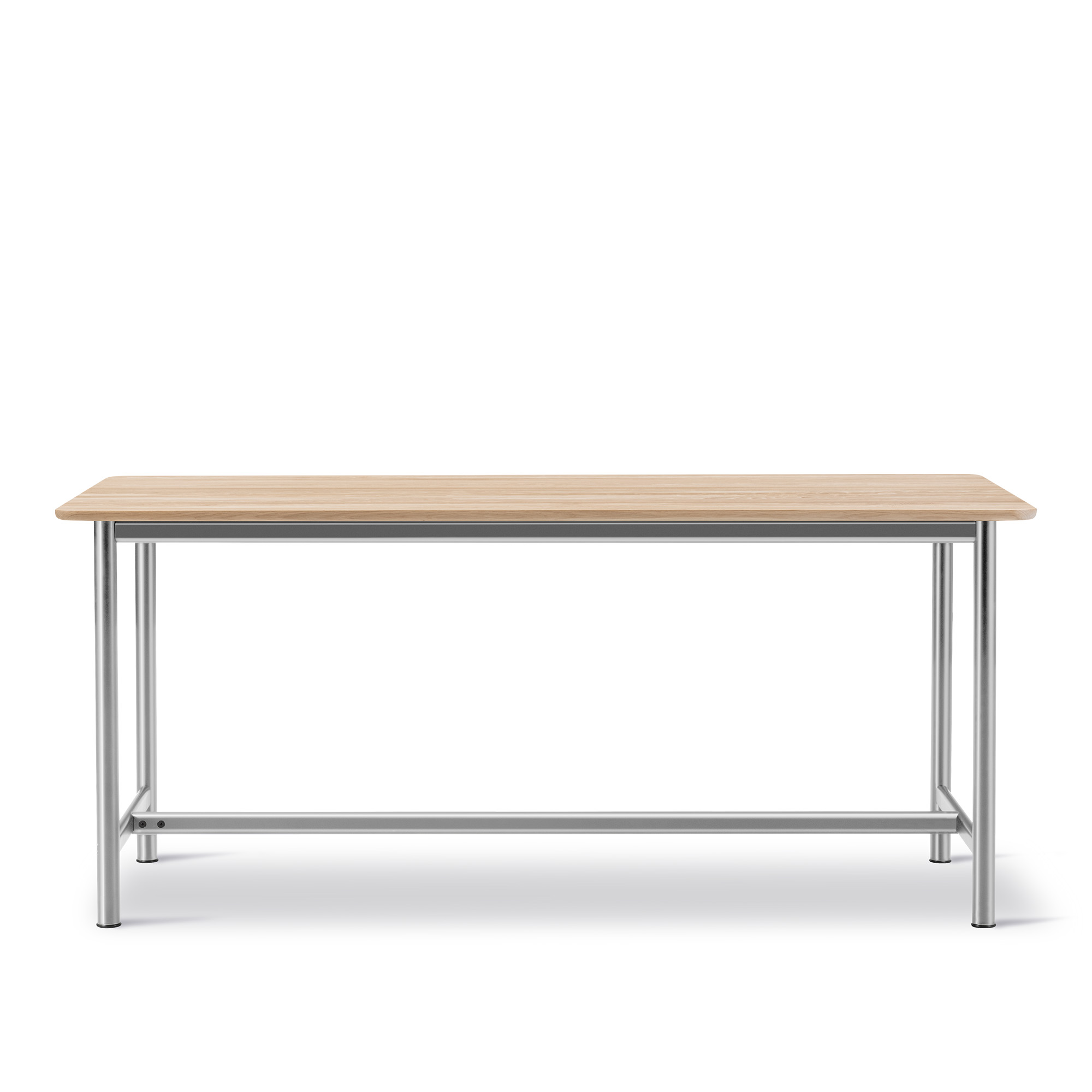 Fredericia Furniture - Plan Table - Table 200 x 100 cm - height 95 cm - Oak light oil - Rounded edge - Brushed steel - Skrivbord - Edward Barber & Jay Osgerby - Träfärgad - Trä