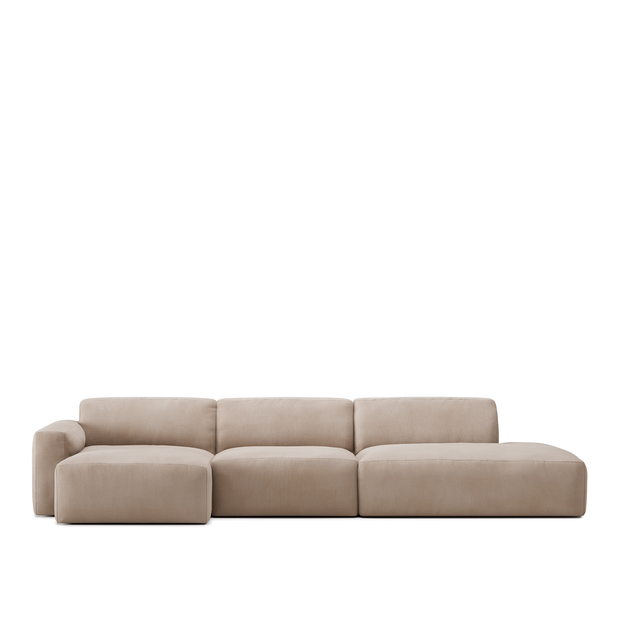 no ga - brick 3-seater chaise lounge open end right med avtagbar klädsel – shadow beige - soffor - beige