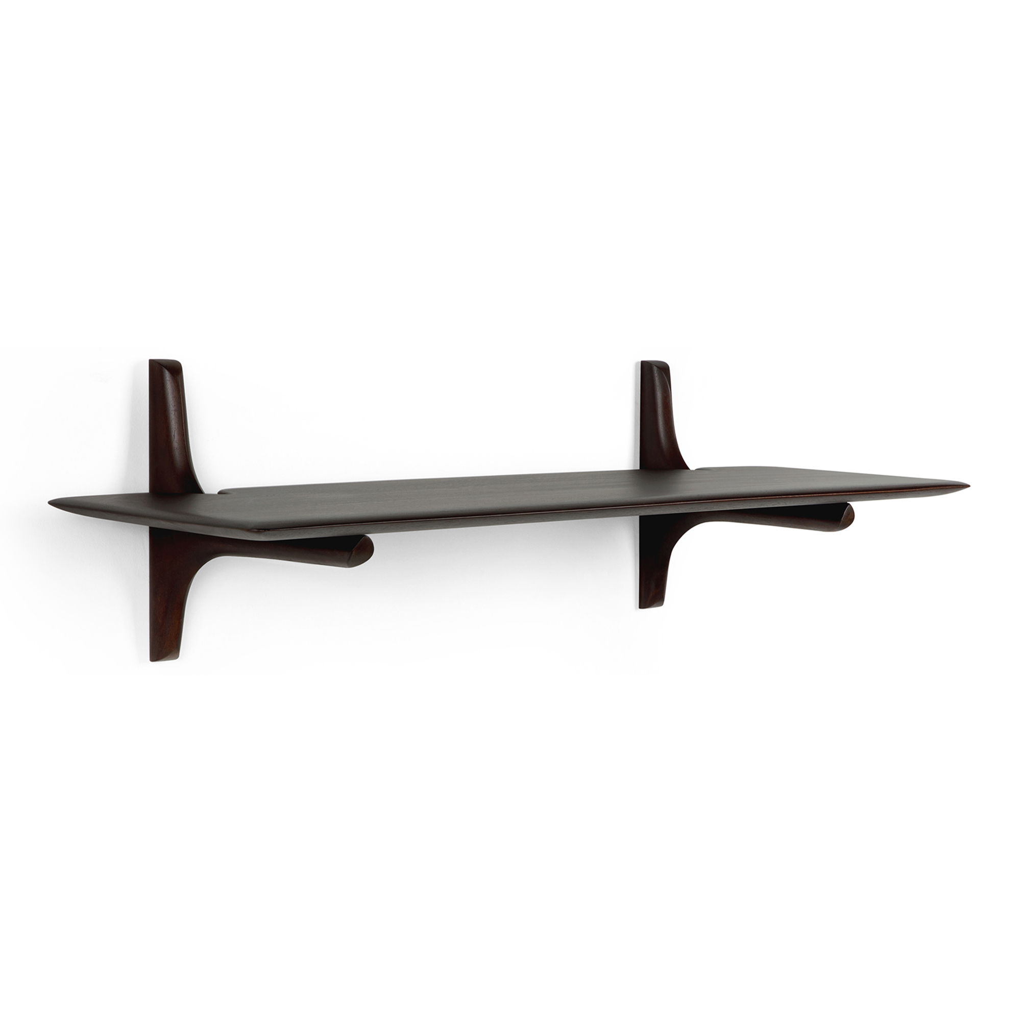Ethnicraft - Pi Wall Shelf - Varnished Mahogany - Dark Brown - 1 Shelf 100 x 35 x 28 - Hyllor & Hyllsystem - Alain Van Havre - Träfärgad - Trä | Möbler - Förvaring Och Hyllor - Hyllor & Hyllsystem | Möbelexperten