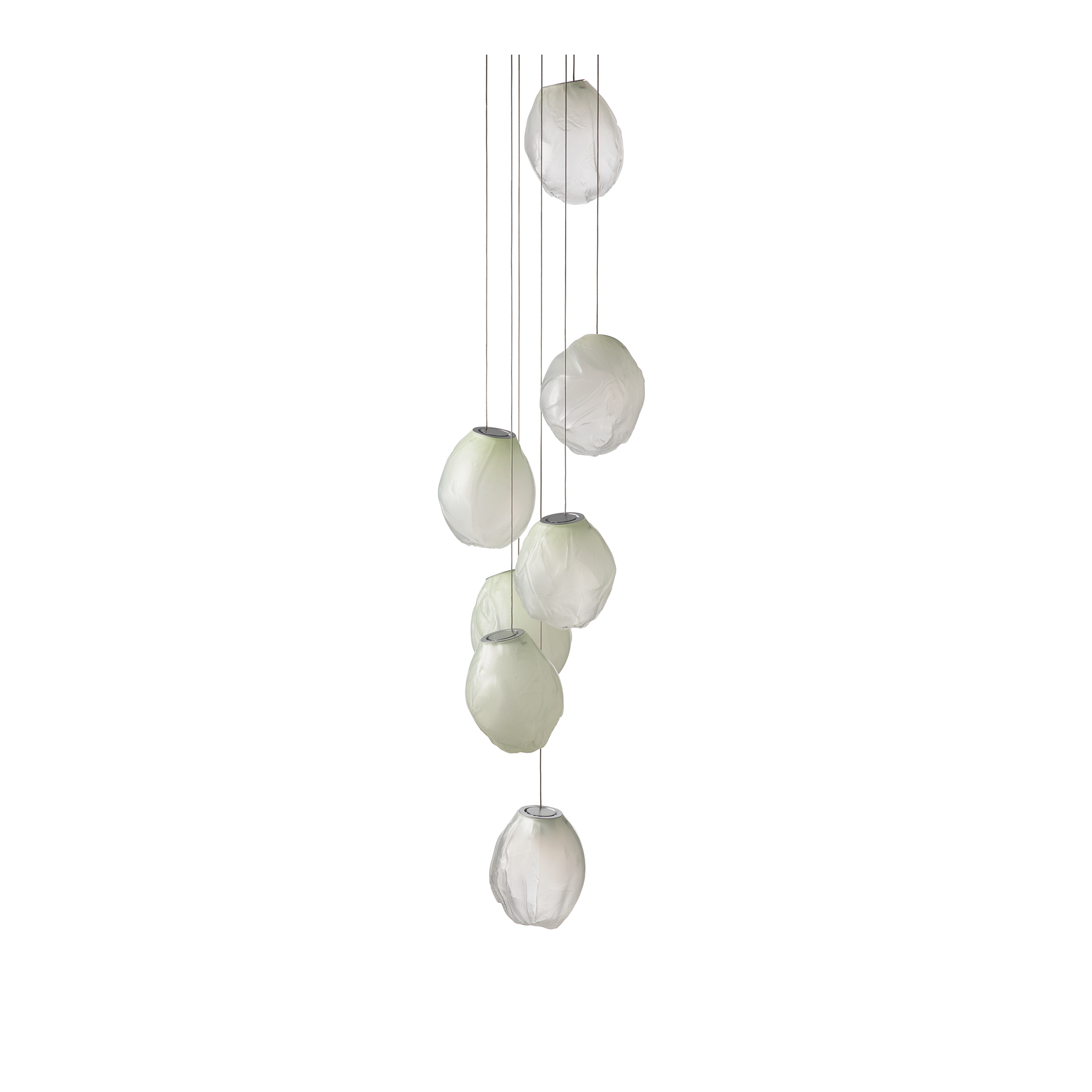 Bocci - 73.7V Pendant Opaque Green 1, White Canopy, Dimmable Xenon - Klusterlampor - Omer Arbel - Grön