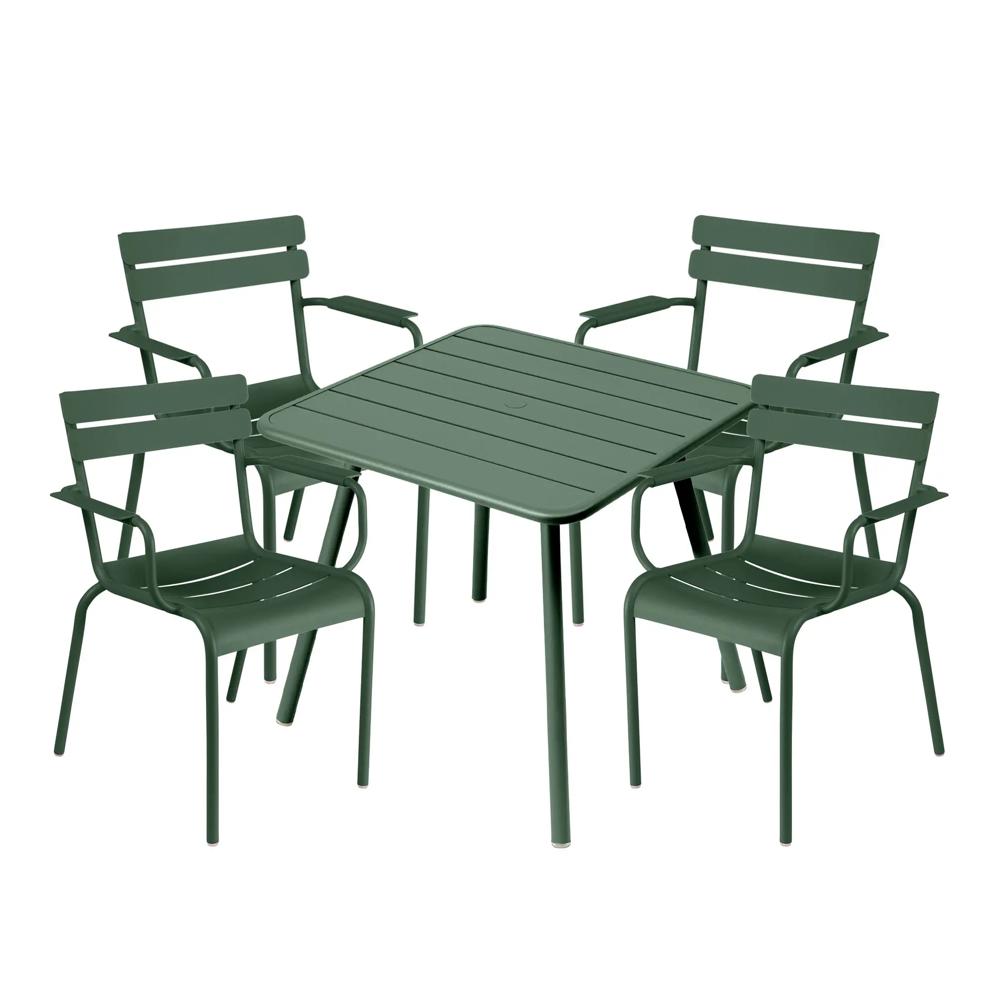 Luxembourg spisegruppe firbent bord & 4 karmstoler