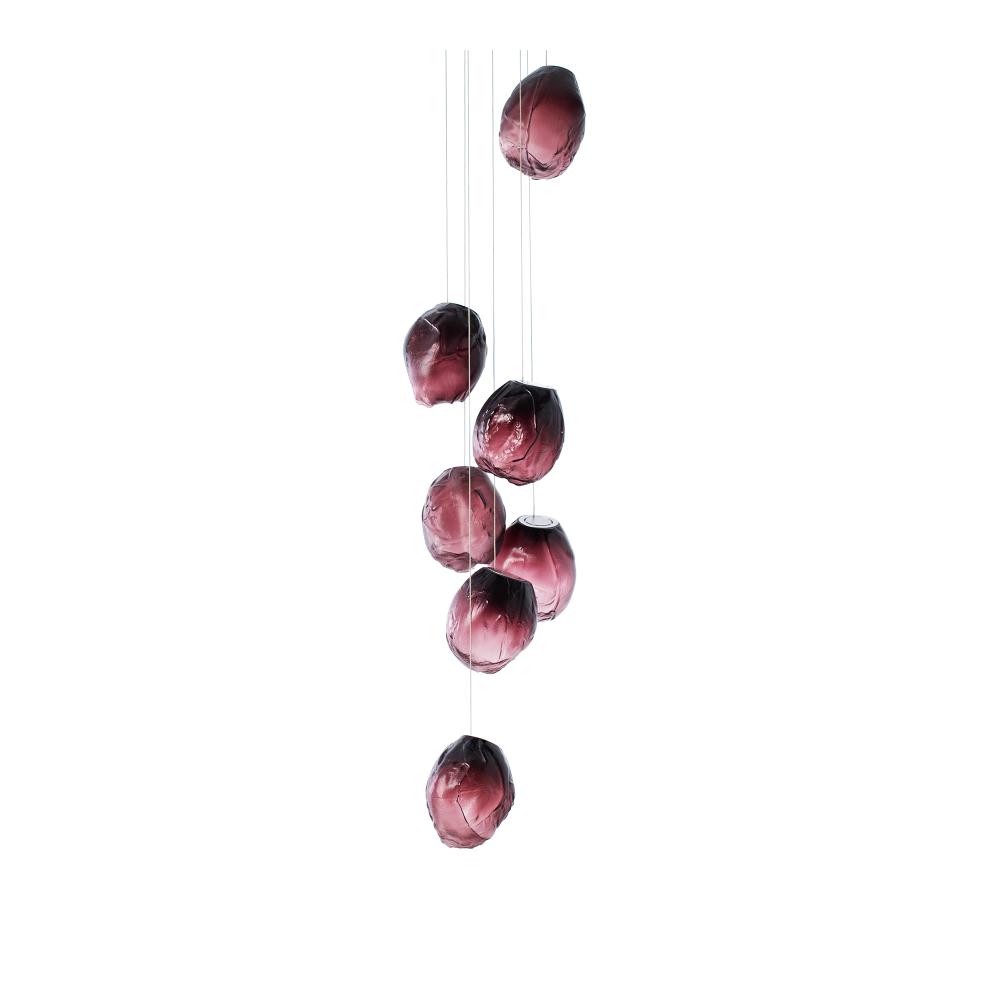 Bocci - 73.7V Pendant Purple 1, White Canopy, Dimmable Xenon - Klusterlampor - Omer Arbel - Lila
