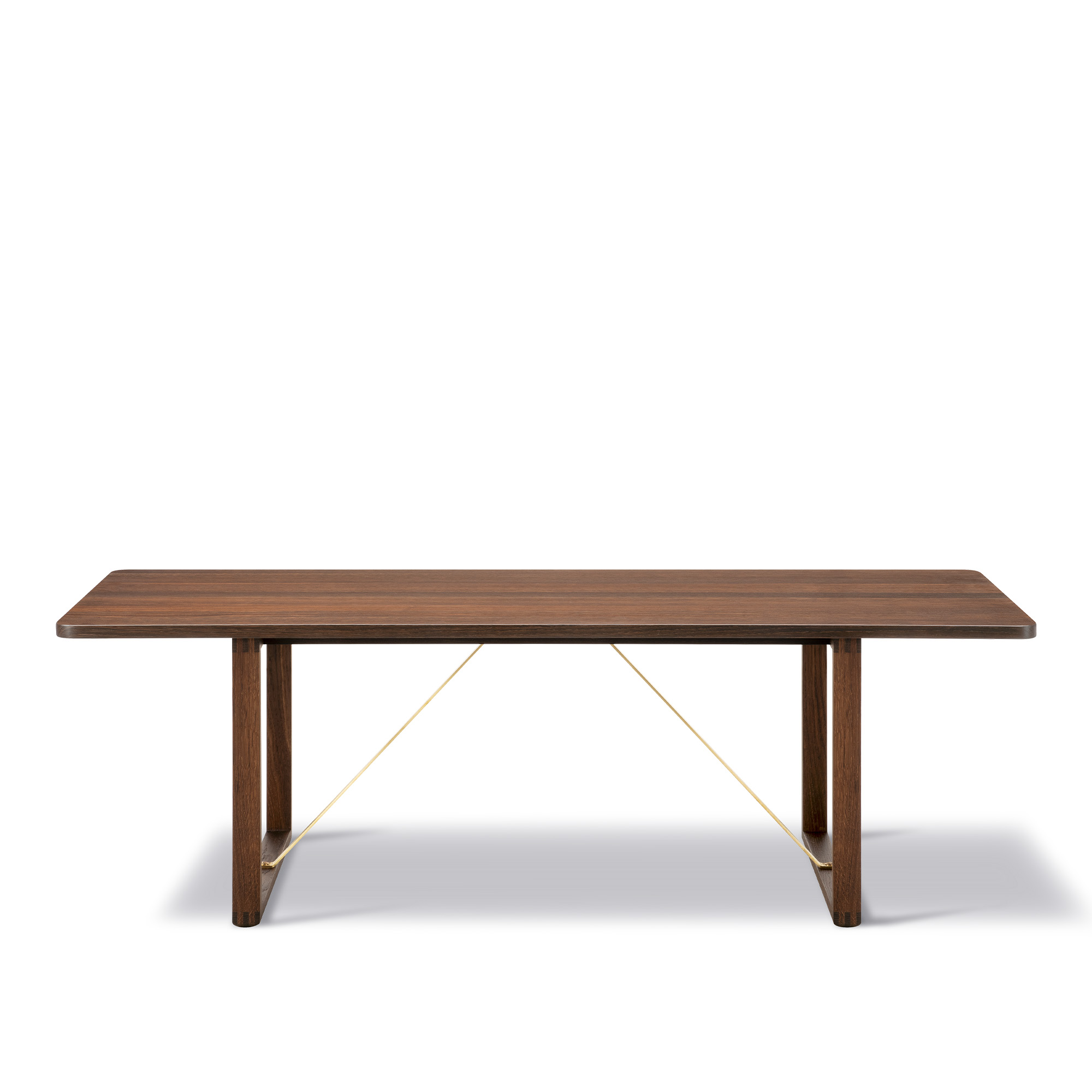 Fredericia Furniture - BM67 Coffee table - Smoked oak - oiled - Brackets in brass - 140 x 55 cm - height 45 cm - Soffbord - Børge Mogensen - Träfärgad - Trä