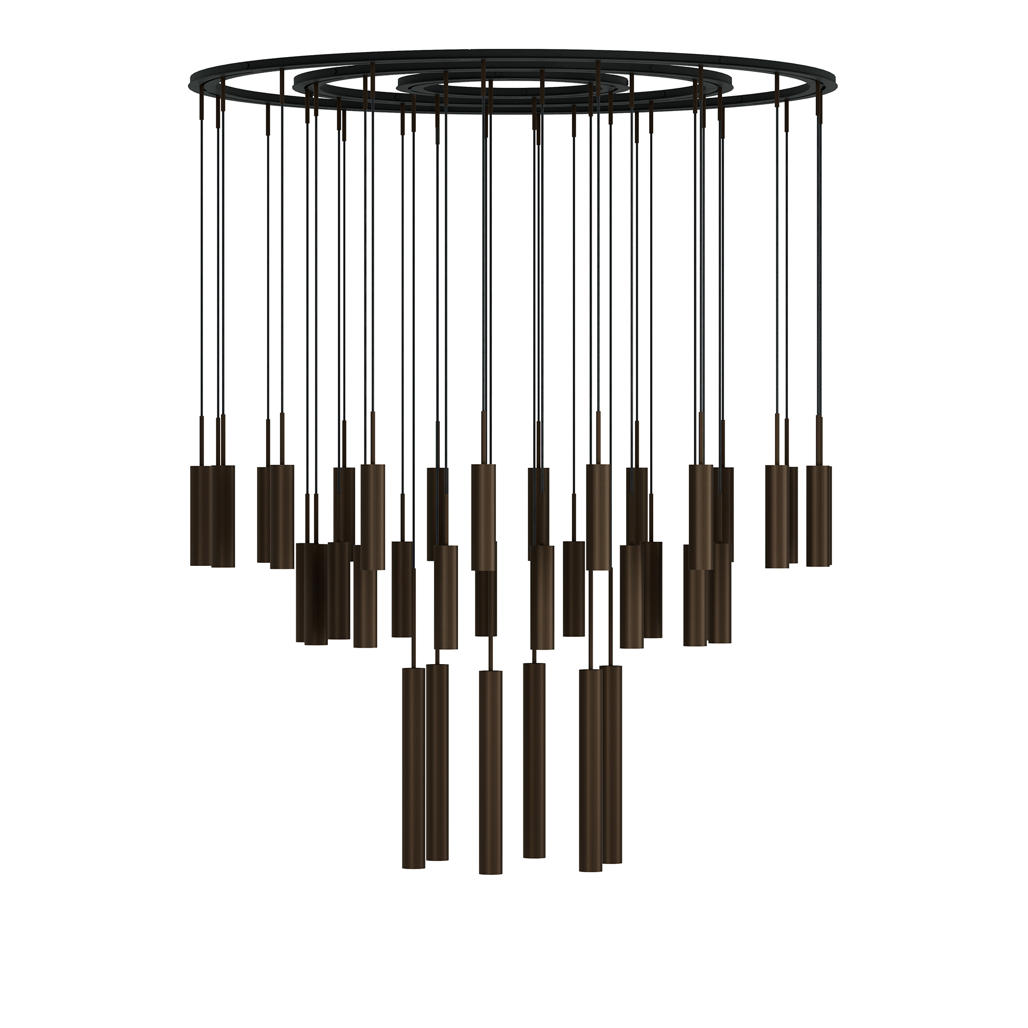 Audo Copenhagen - Tubulaire Chandelier 38 Aluminium Anodized Bronzed - Takkronor - Kroeyer-Saetter-Lassen - Brons | Belysning - Taklampor - Takkronor | Möbelexperten