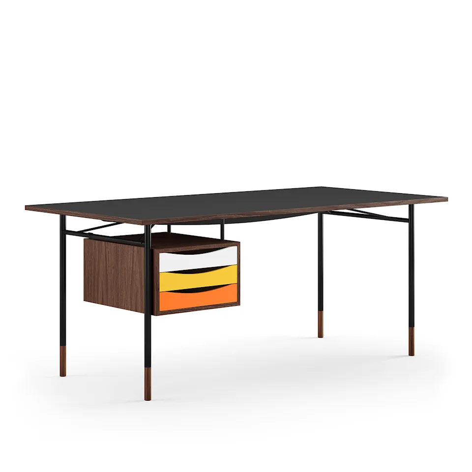 Nyhavn skrivbord 190 cm Warm med lådor Black