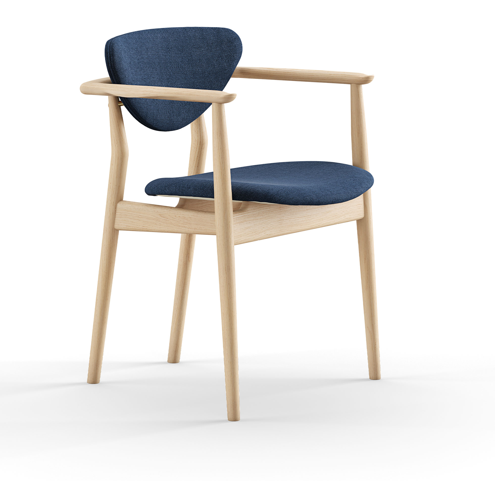 House of Finn Juhl - 109 Chair, Clear oiled oak, Cat. 2 Hallingdal 65 - 764 - Spisestoler - Finn Juhl - Tre farget,Blå - Tre/Tekstilmateriale