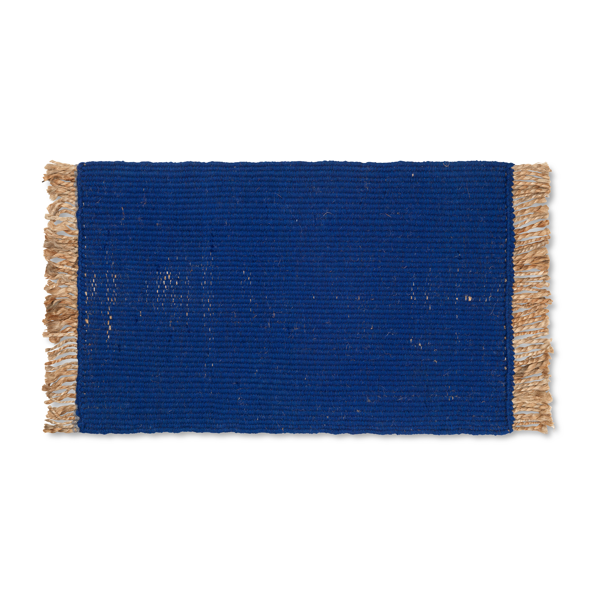 ferm living - block bright blue/natural dörrmatta - jute- och sisalmattor - beige,blå