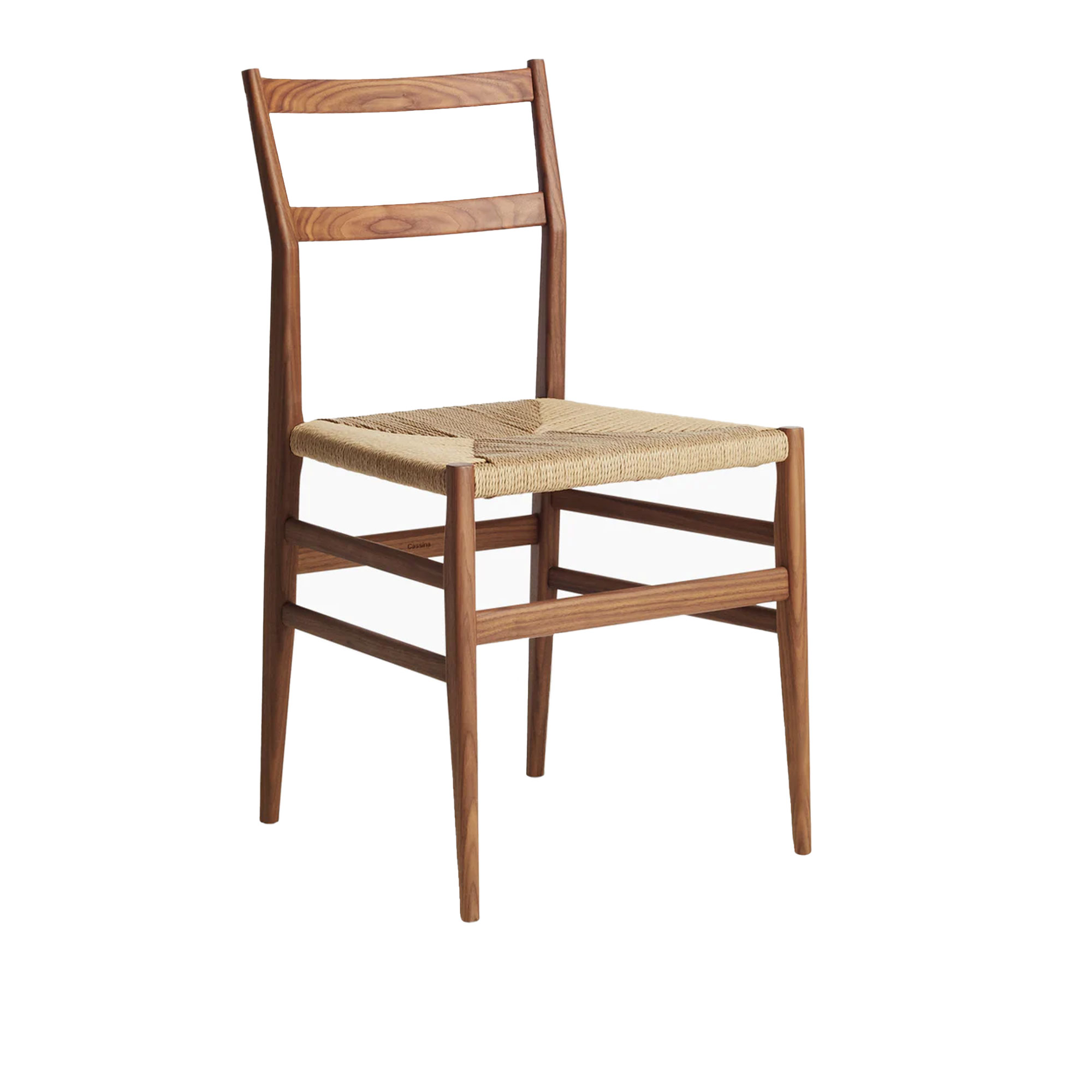 Cassina - 646 Leggera Walnut/Natural Rope - Spisestoler - Gio Ponti - Svart - Tre