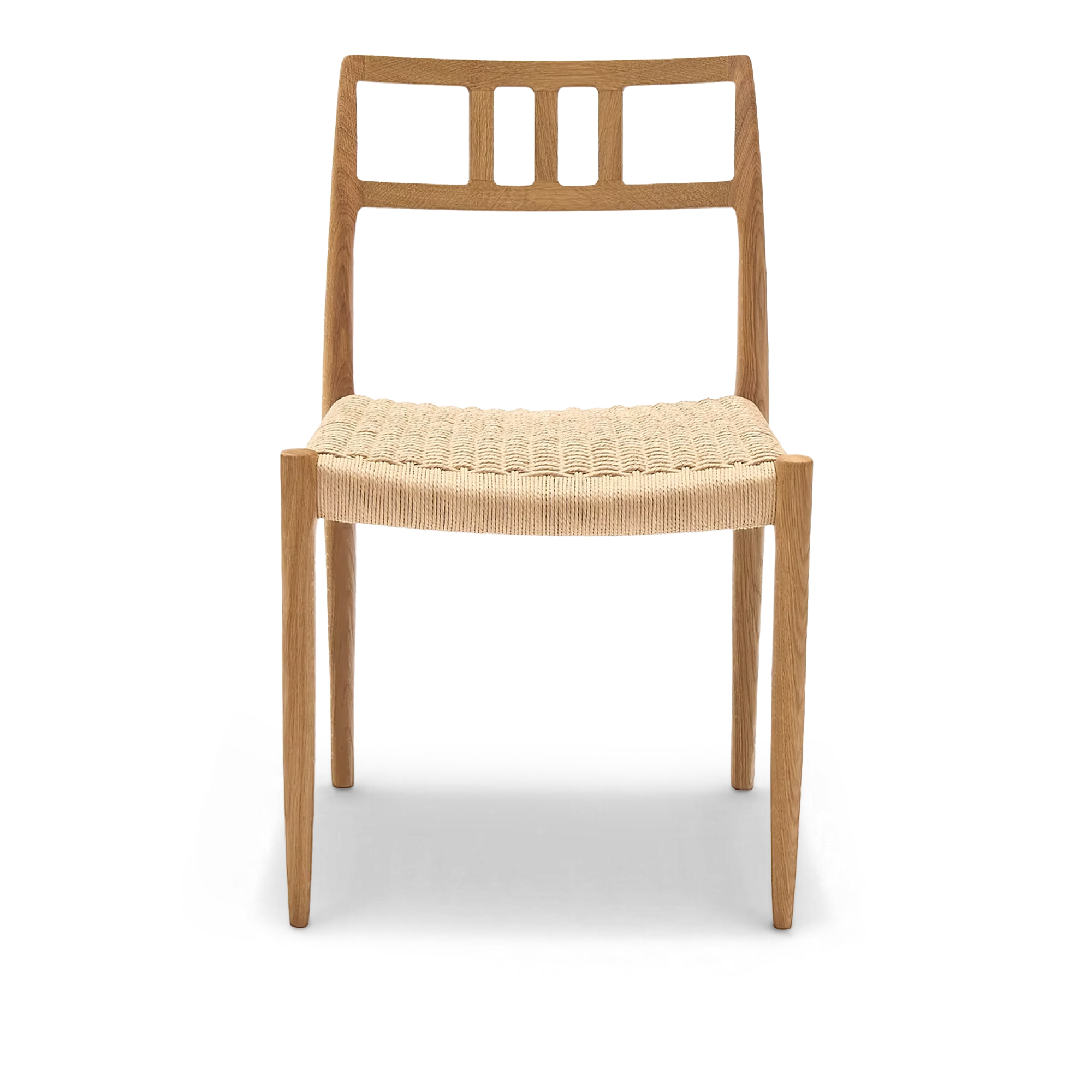 J.L. Møller - Model 79 dining chair Oak, Oil, Natural Rope - Matstolar - Niels Otto Møller - Beige - Papper/Trä | Möbler - Stolar Och Pallar - Matstolar | Möbelexperten