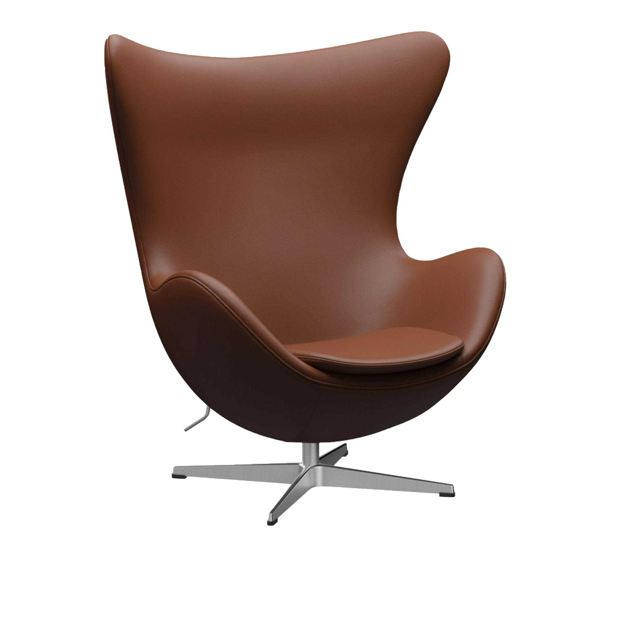 Fritz Hansen - 3316 Ägget, Läder, Aura Cognac - Fåtöljer - Arne Jacobsen - Brun - Läder/Metall/Skum | Möbler - Fåtöljer Och Puffar - Fåtöljer | Möbelexperten