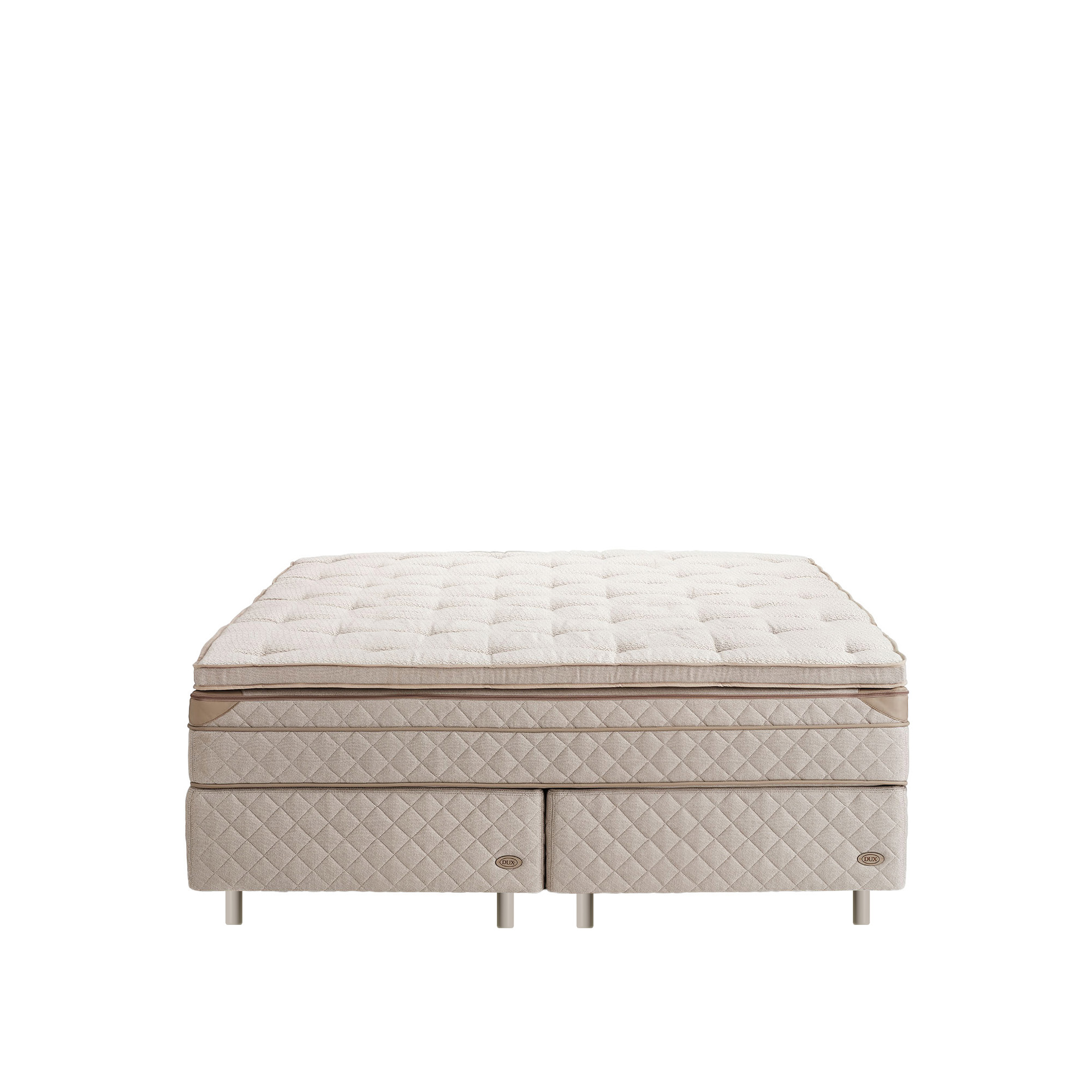 DUX - Dux 60 resårbotten/ Dux 60 resårmadrass fast/ Top Pad Plus Bäddmadrass 160x200 cm/ Rund oatmeal 12 cm - Sängar - Beige | Möbler - Sängar Och Tillbehör - Sängar | Möbelexperten