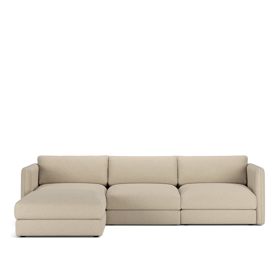 Pavarotti 3-Seater + Footstool, Removable Cover, Cushion Variant 03, Lario 107