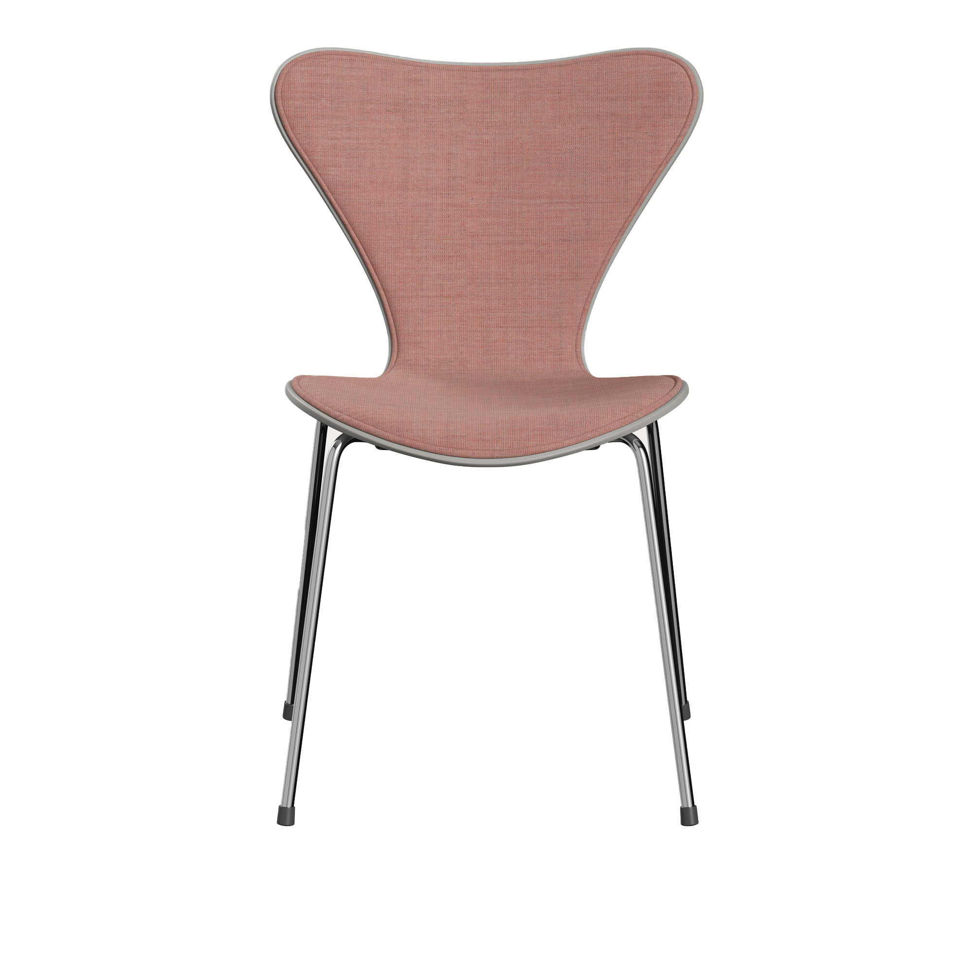 Fritz Hansen - 3107 Sjuan - Framsidesklädd, Nine Grey, Tyg, Canvas 614 - Matstolar - designer_arne_jacobsen - Rosa - Metall/Trä/Textilmaterial
