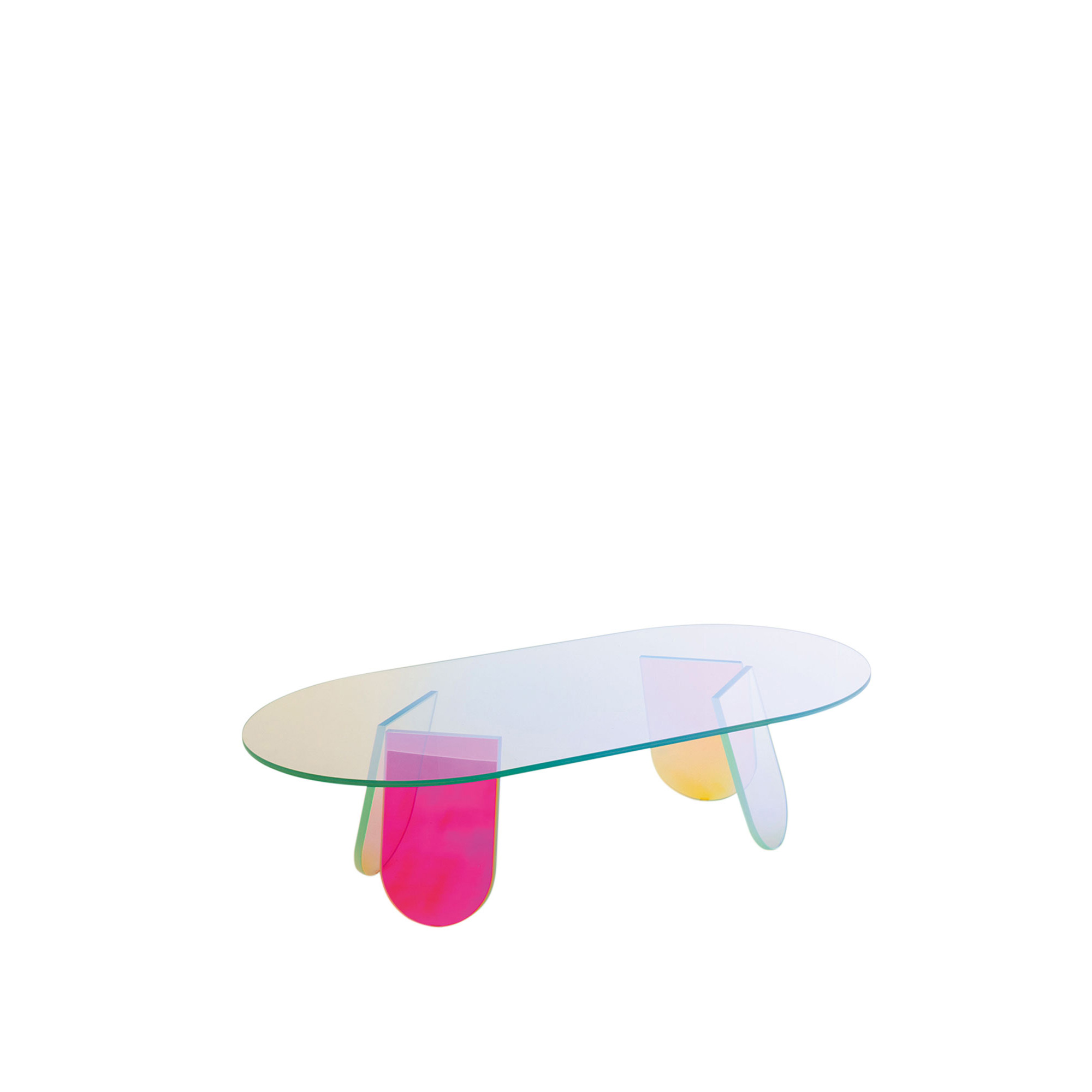 Glas Italia - SHI03 Shimmer Low table, Transparent glass  - Småbord & sidobord - Patricia Urquiola - Flerfärgad - Glas