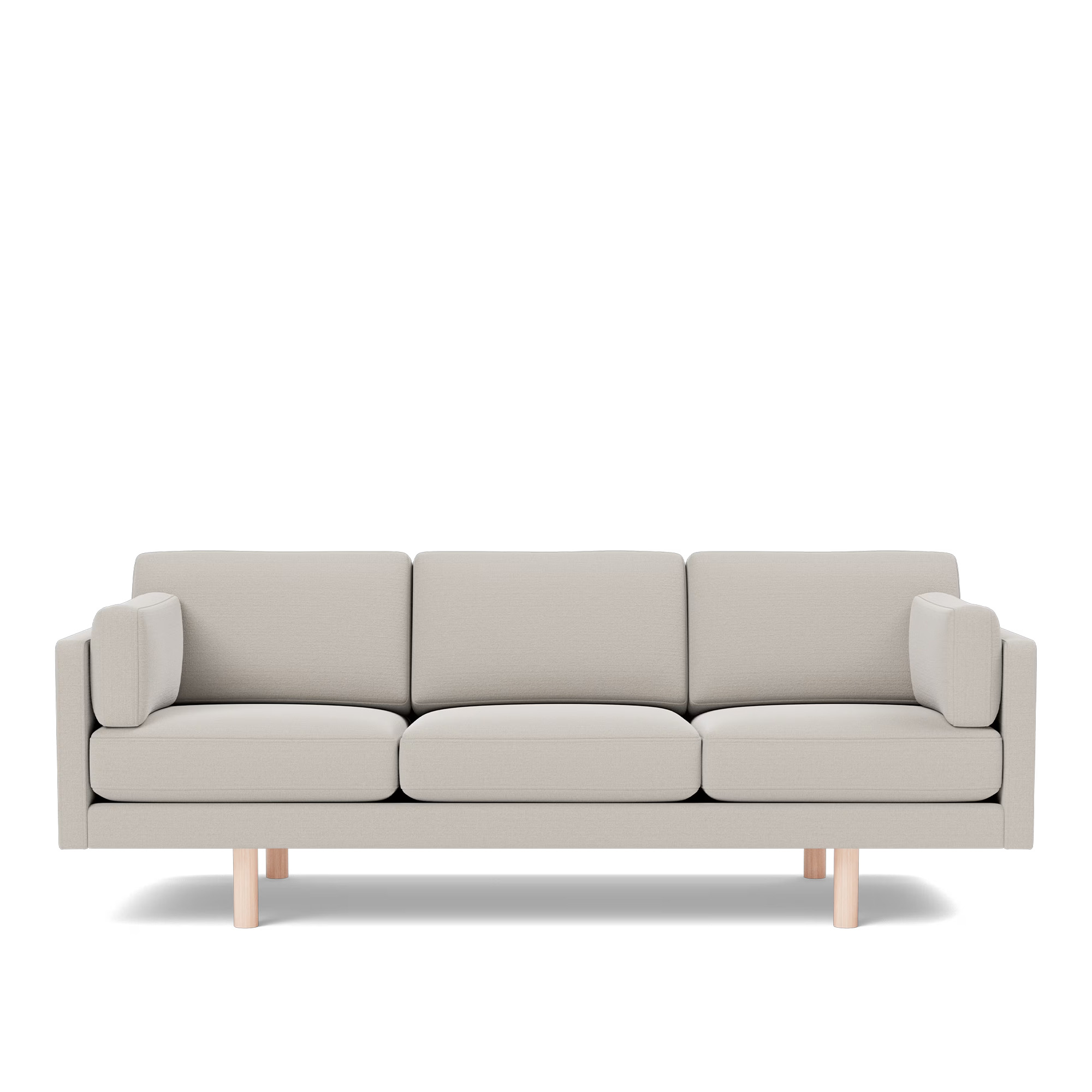 Fredericia Furniture - EJ220 Sofa - 3 seater - 212 cm - 3 cushions - Erik 3790 Linen - Down wrap - without buttons - Oak soap treated - Soffor - Erik Jørgensen - Textilmaterial