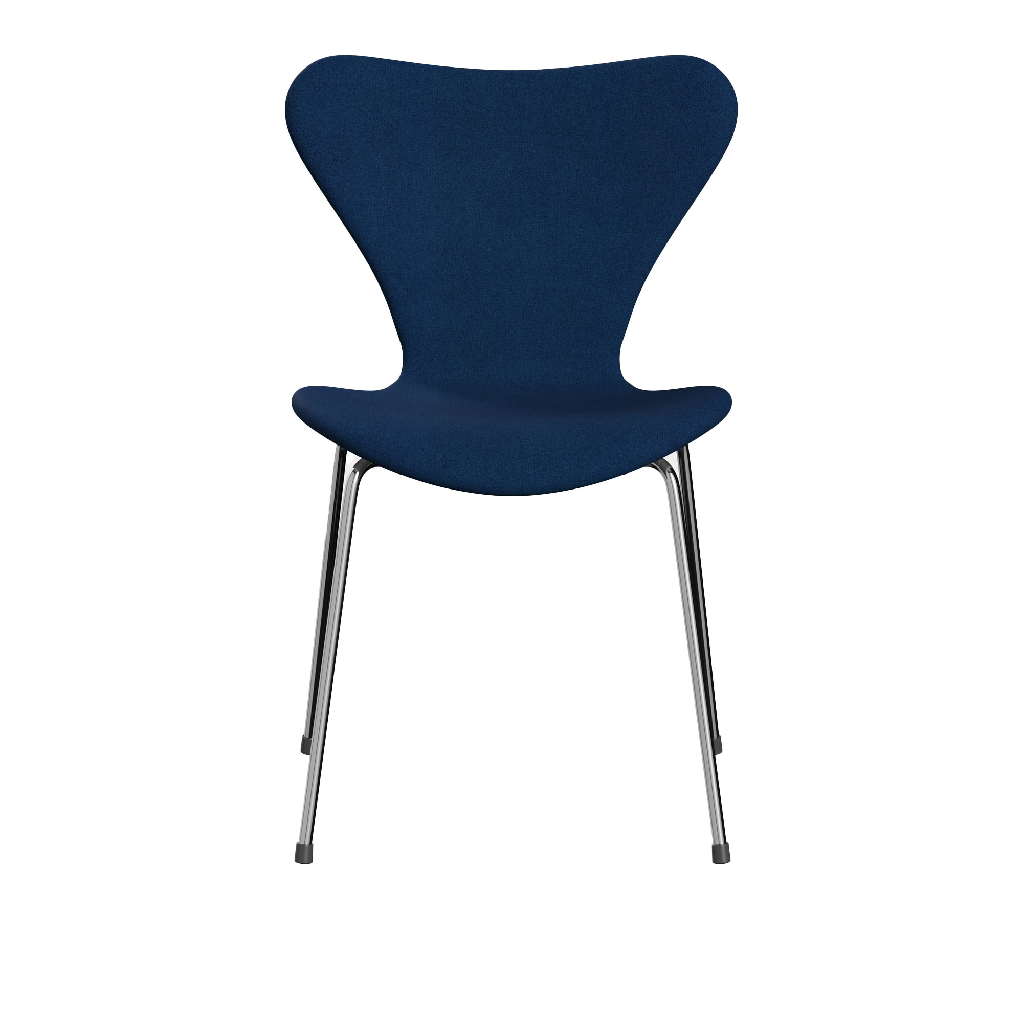 Fritz Hansen - 3107 Sjuan - Helklädd, Tyg, Tonus 132 - Matstolar - designer_arne_jacobsen - Blå - Metall/Trä/Textilmaterial