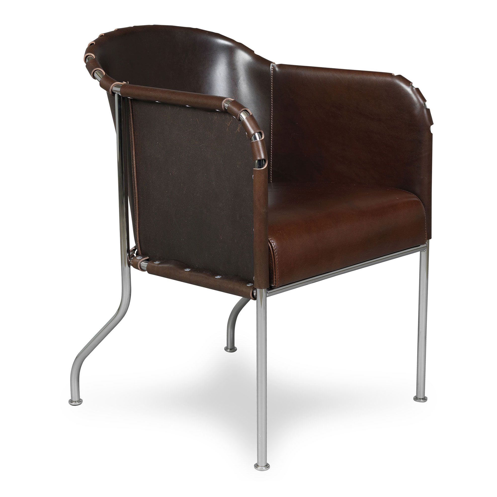 Källemo - Ambassad Karmstol, Tärnsjö Kärnläder Svart, Mässingsbehandlat stålstativ - Matstolar - Mats Theselius - Svart - Läder/Metall/Skum