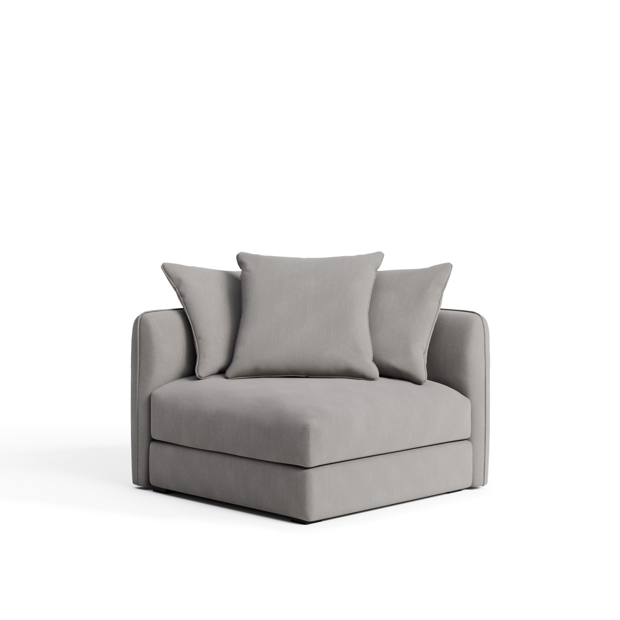 NO GA - Pavarotti Corner Module - Shadow Kaki 17 - NO GA Studio - Grå - Dun/Metall/Trä/Skum