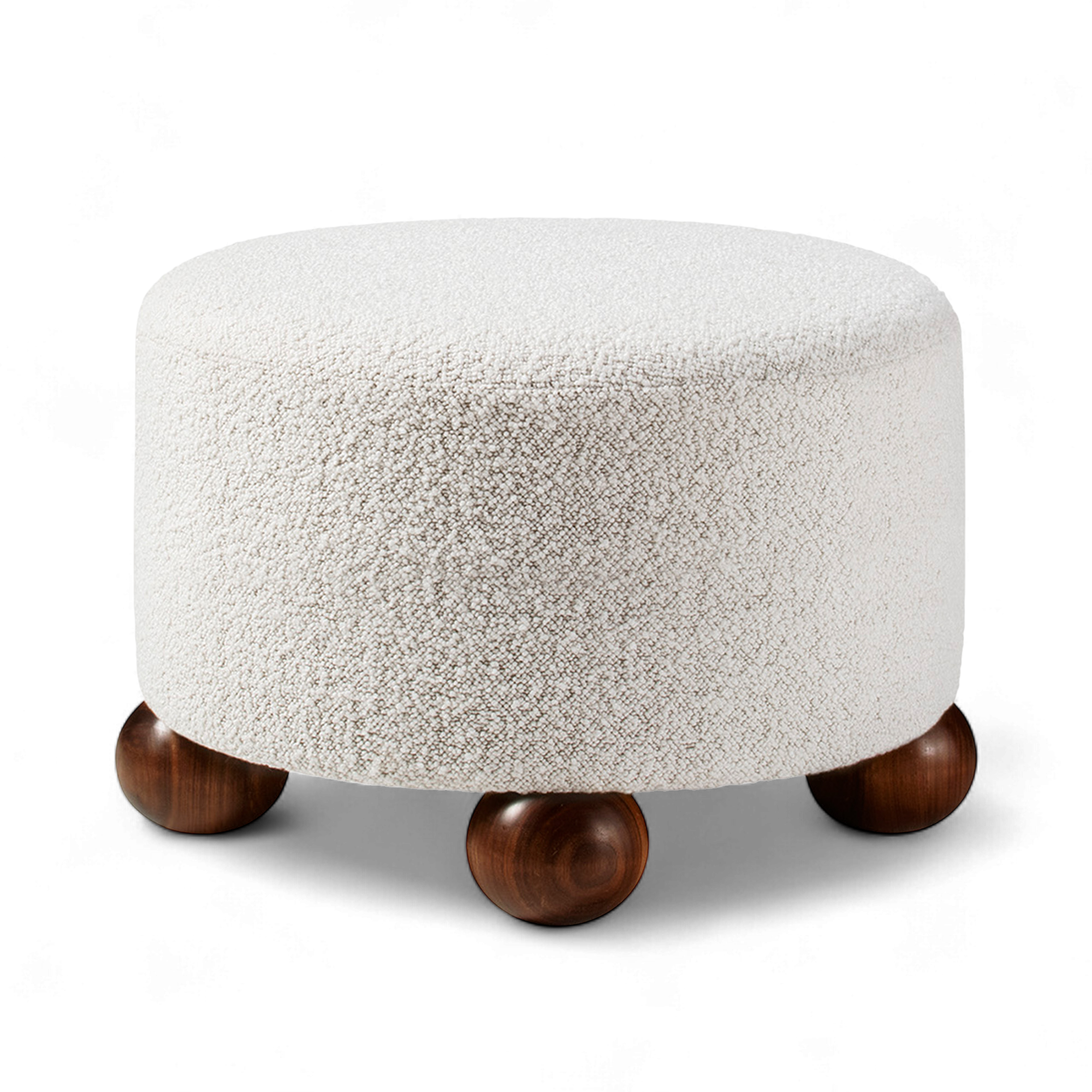 dagmar - luupo ottoman karakorum ecume walnut h 40 cm - fotpallar - träfärgad - trä/textilmaterial