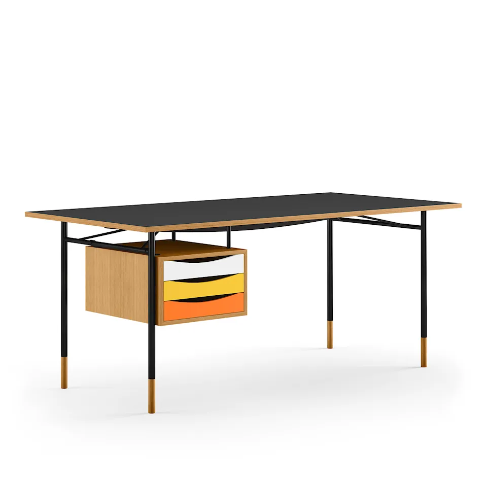 Nyhavn skrivbord 170 cm Warm med lådor Black