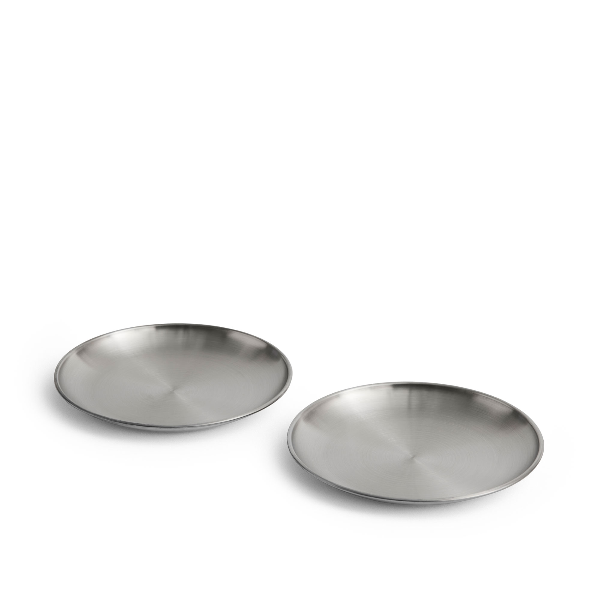 HAY - Outdoor Market Steel Plate Set of 2 medium - Mattallrikar - Jasper Morrison - Silver - Metall