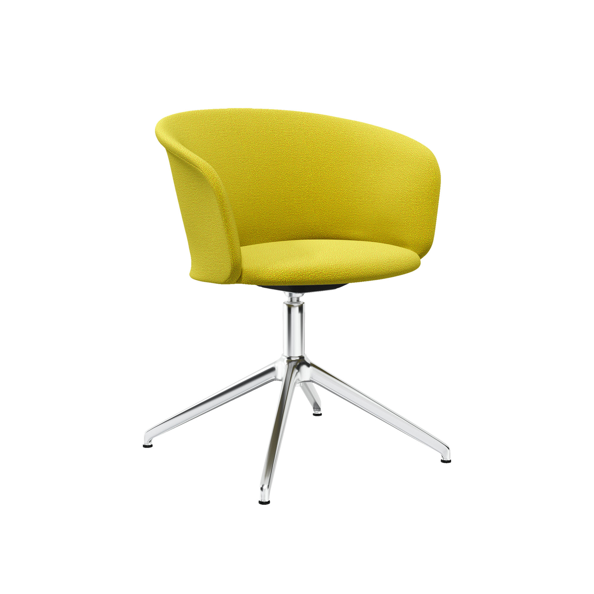 HEM - Kendo Swivel Chair 4-star Return - Tivoli/Polished - Skrivbordsstolar - LucidiPevere - Gul - Metall/Trä/Syntetiskt/Skum/Ull